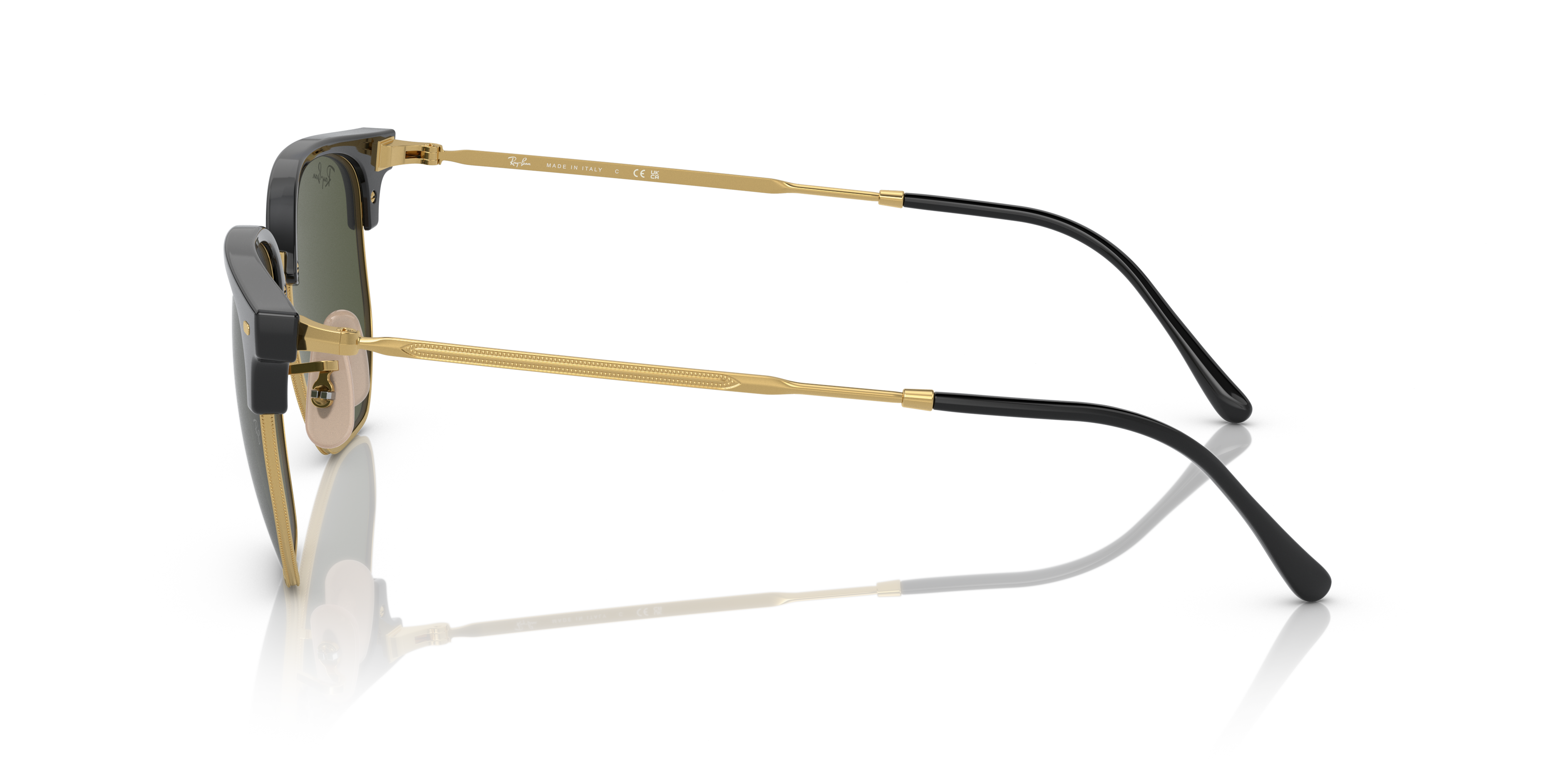 NEW CLUBMASTER Sunglasses in Black On Gold and Green - RB4416F