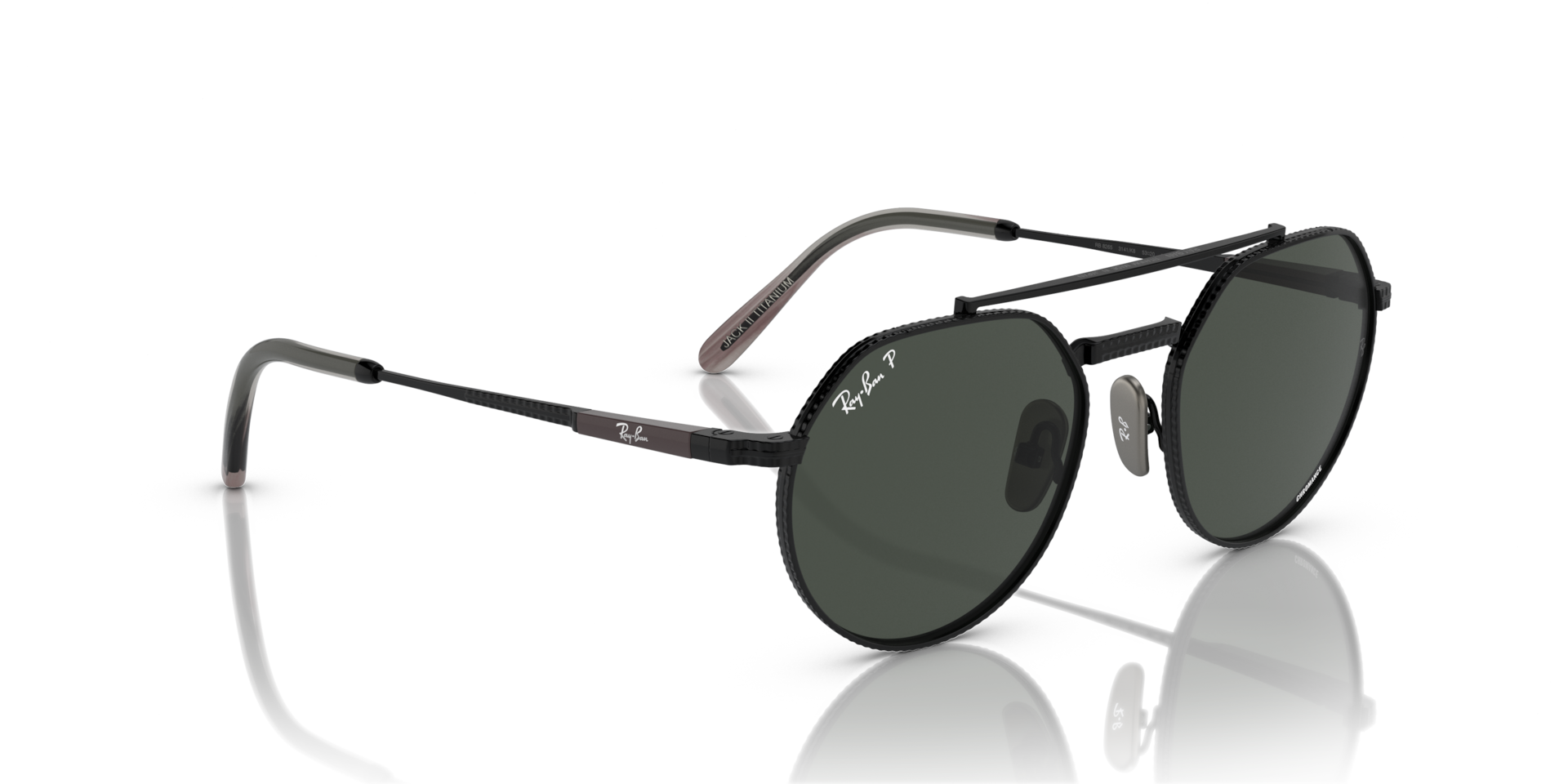 JACK II TITANIUM Polarized Sunglasses in Black and Dark Grey (53