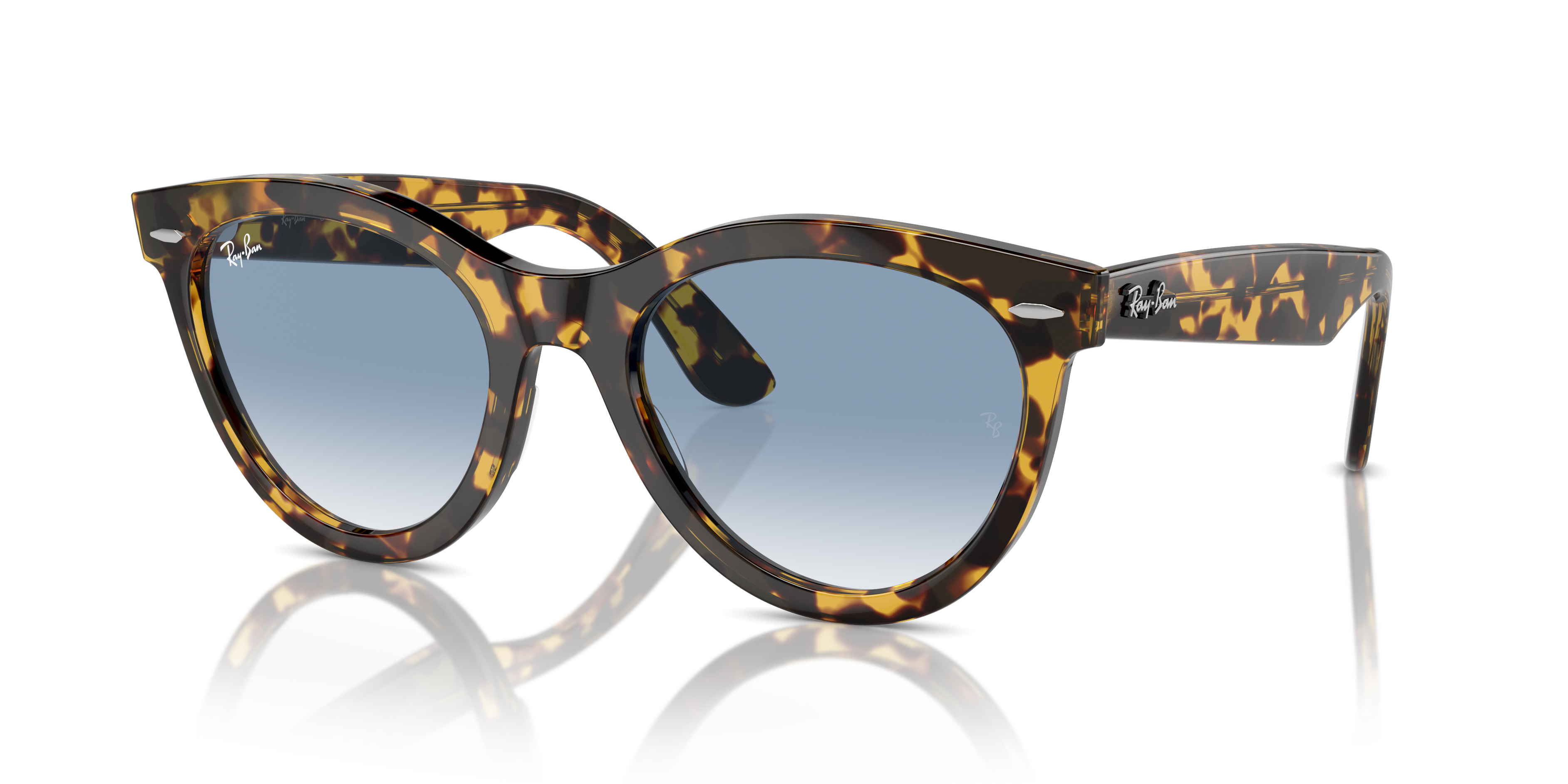 Wayfarer Way Sunglasses in Polished Yellow Havana and Clear & Blue (54 ...