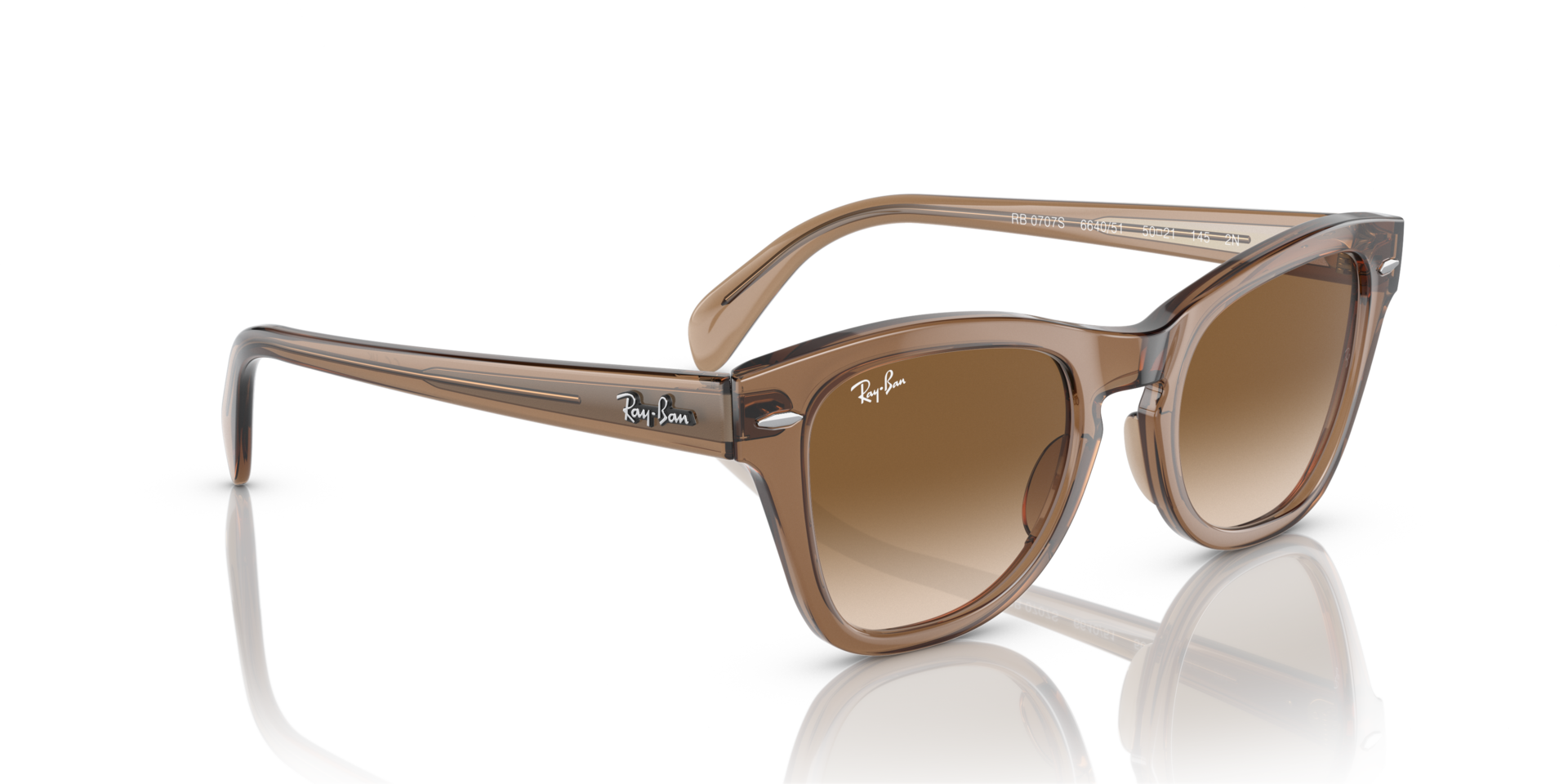 RB0707S Sunglasses in Transparent Light Brown and Brown (50-21