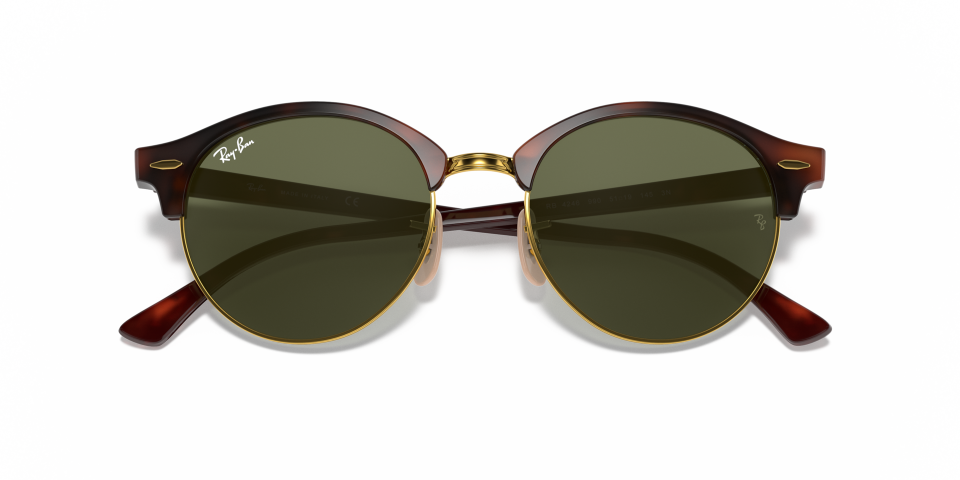 CLUBROUND CLASSIC Sunglasses in Red Havana and G-15 Green (51-19