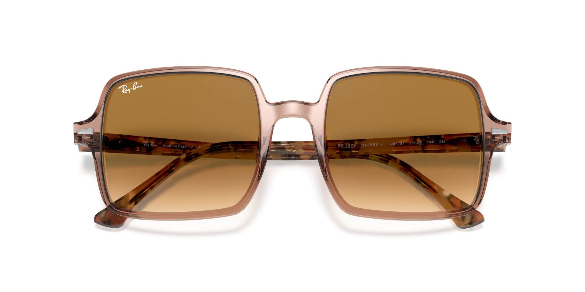 SQUARE II Sunglasses in Transparent Brown and Light Brown Gradient