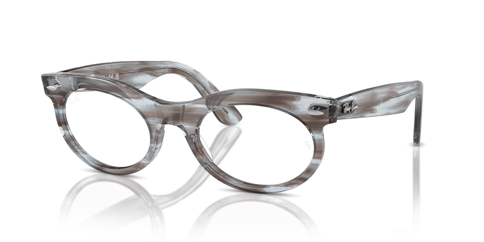 WAYFARER OVAL OPTICS — Striped Transparent Blue / Clear