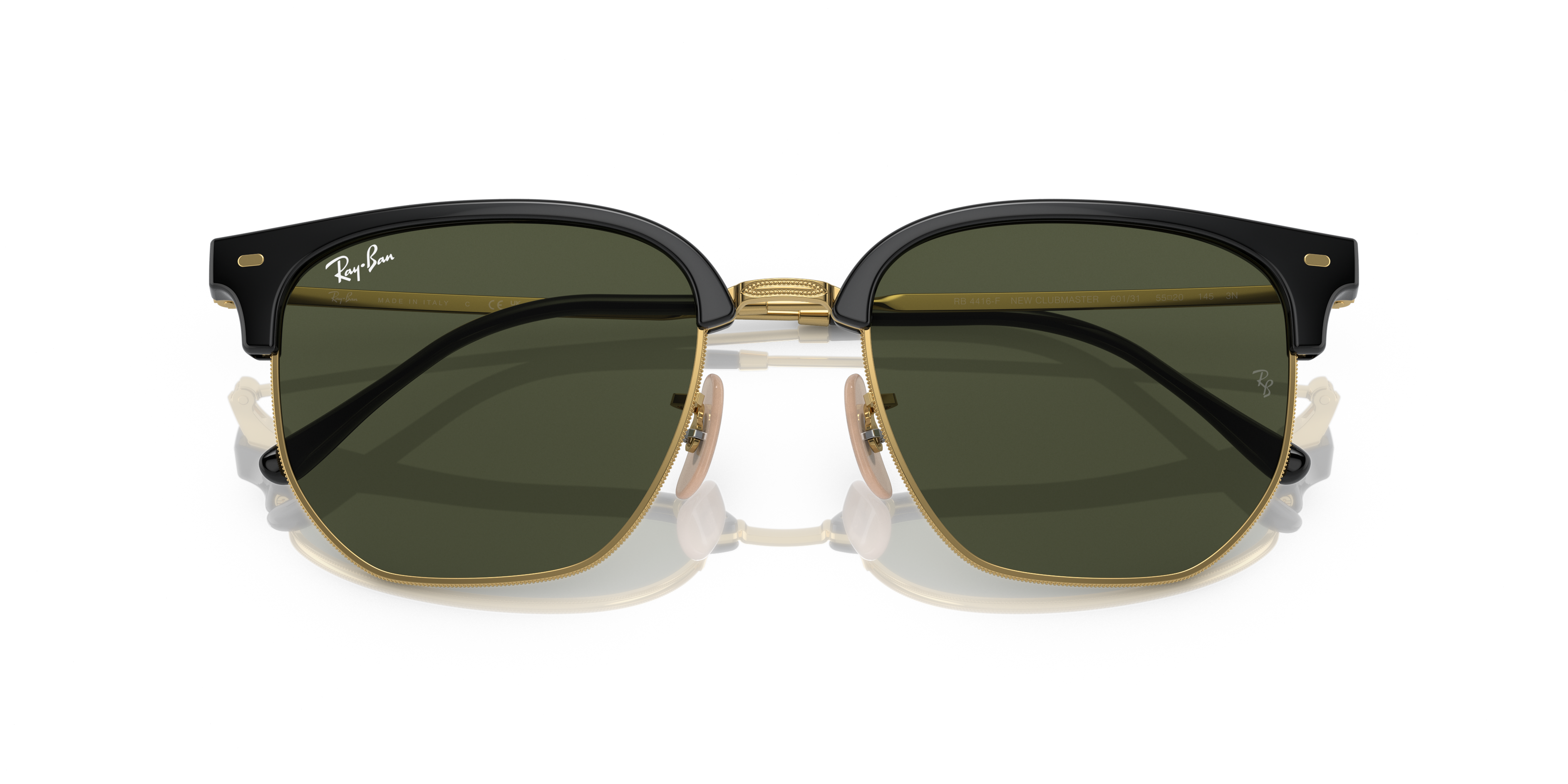 NEW CLUBMASTER Sunglasses in Black On Gold and Green - RB4416F