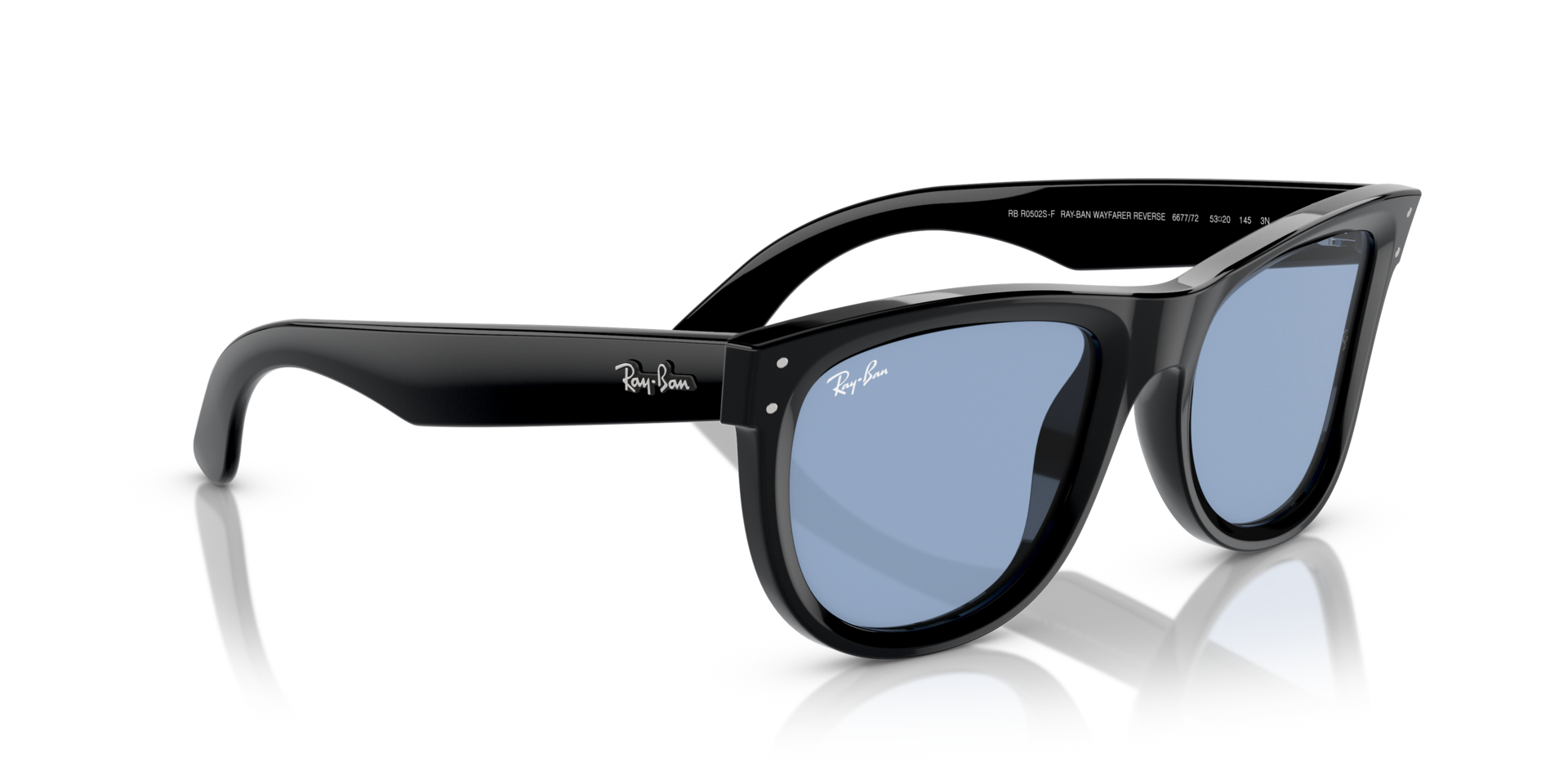 WAYFARER REVERSE Sunglasses in Black and Light Blue (53-20