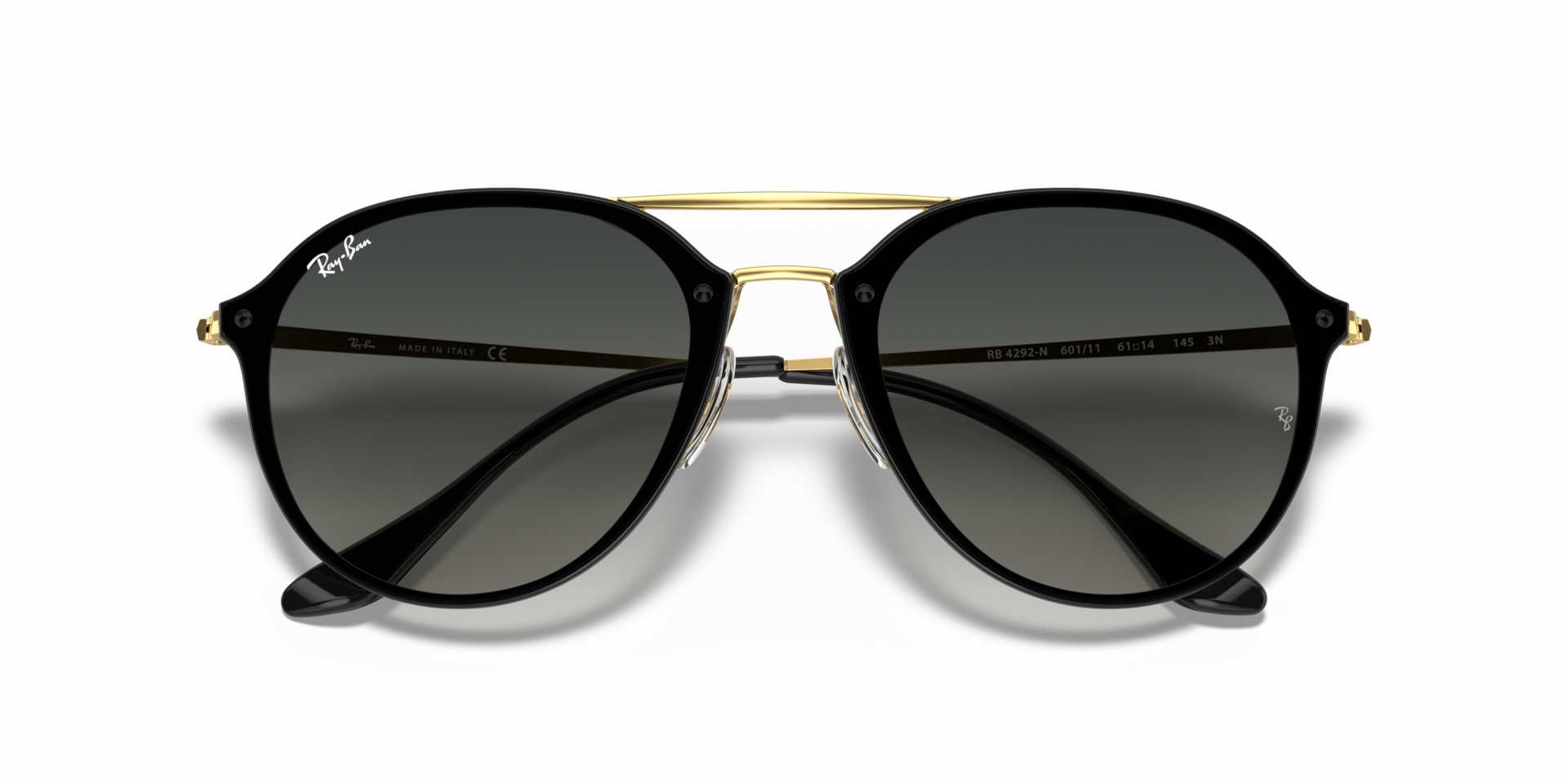BLAZE DOUBLE BRIDGE Sunglasses in Black and Grey Gradient (61-14