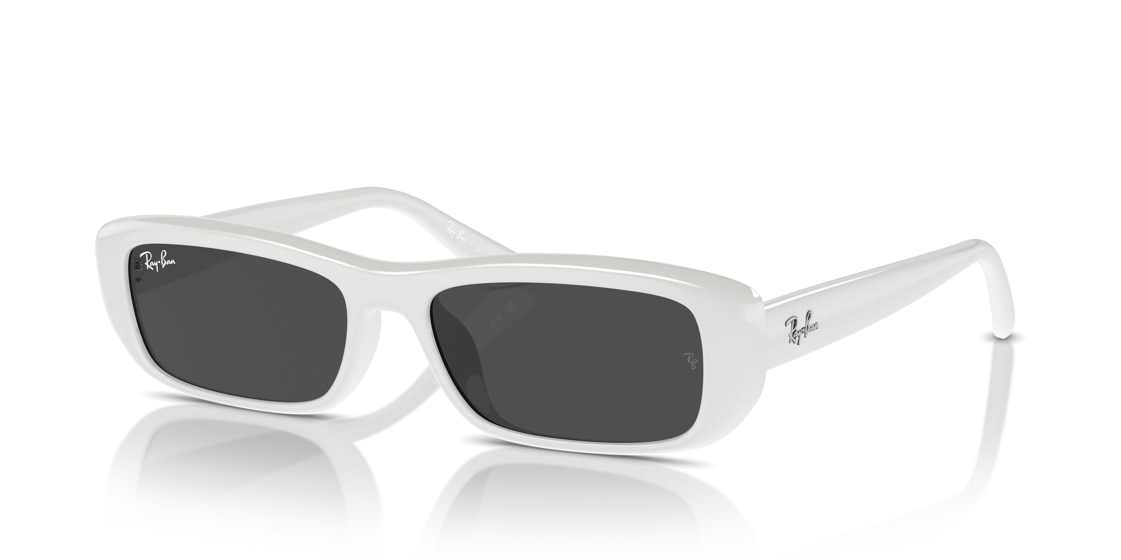 Ray Ban Rb4436d Rb4436d Bio-based Sunglasses in Polished White and Dark Grey (55-16 ...