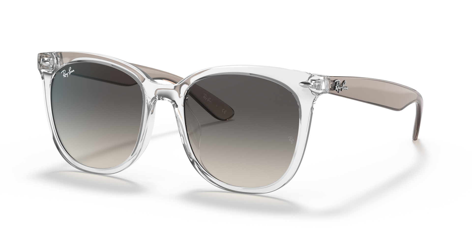 Ray-Ban サングラス クリアフレーム RB 4379D RB4379D Sunglasses in Transparent and Grey Gradient (55-19