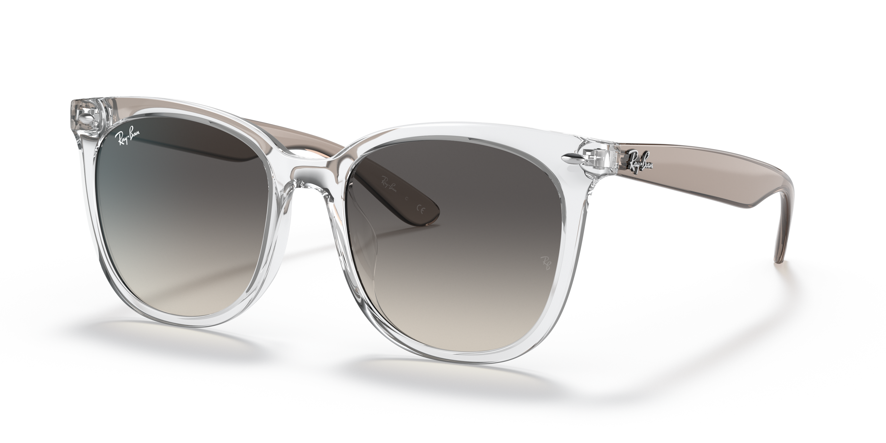 Ray-Ban サングラス クリアフレーム RB 4379D RB4379D Sunglasses in Transparent and Grey Gradient (55-19