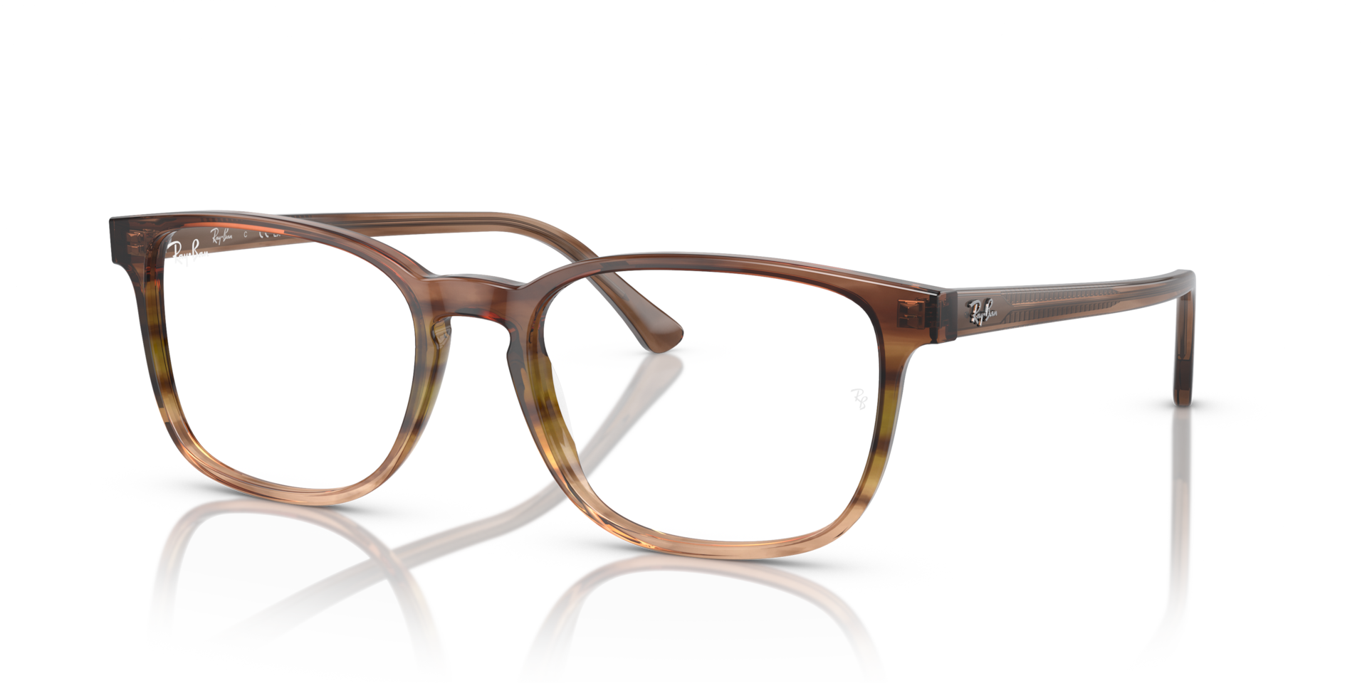 RB5418 OPTICS — Striped Brown & Green / Clear