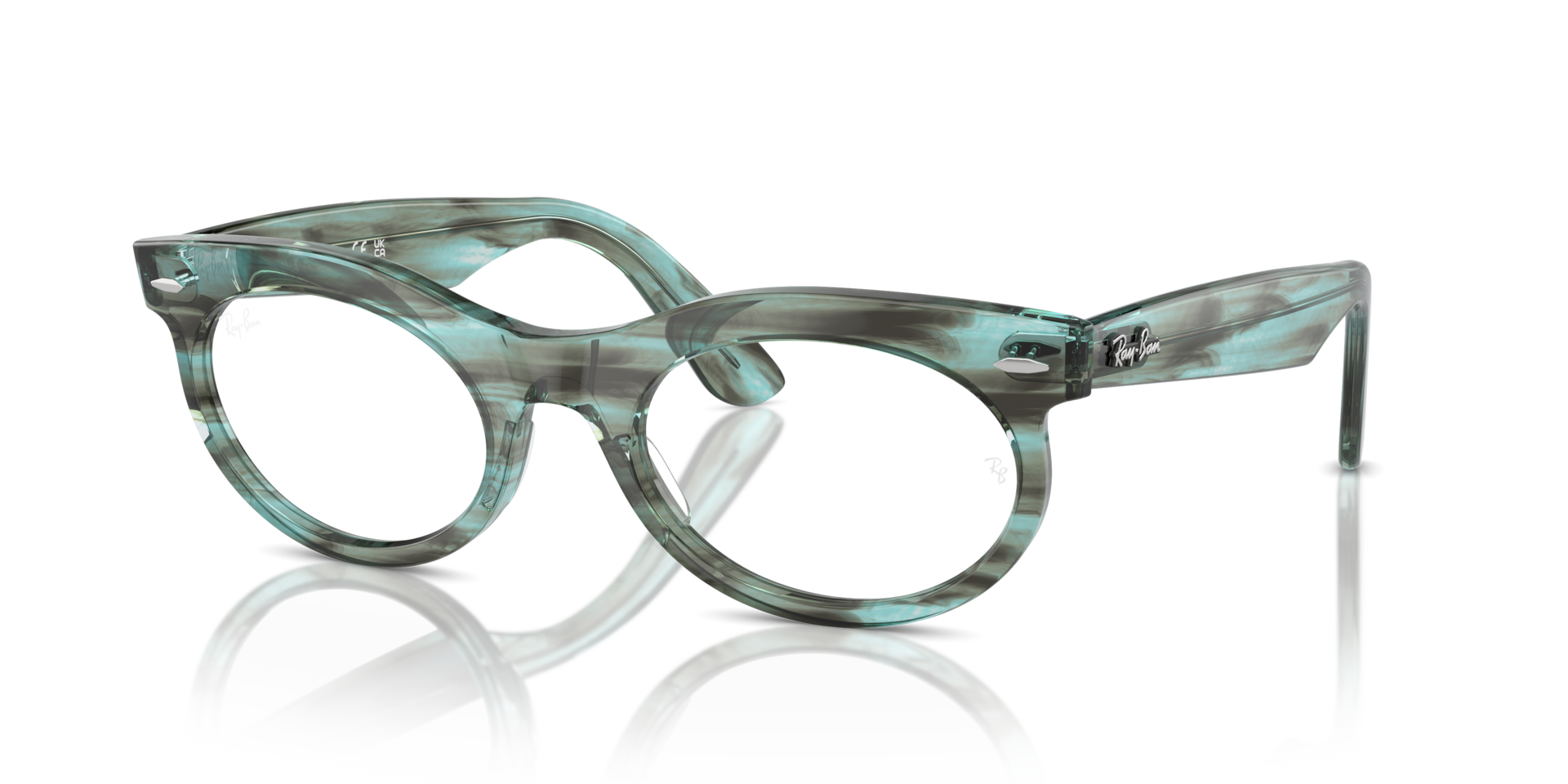 WAYFARER OVAL OPTICS — Striped Transparent Green / Clear