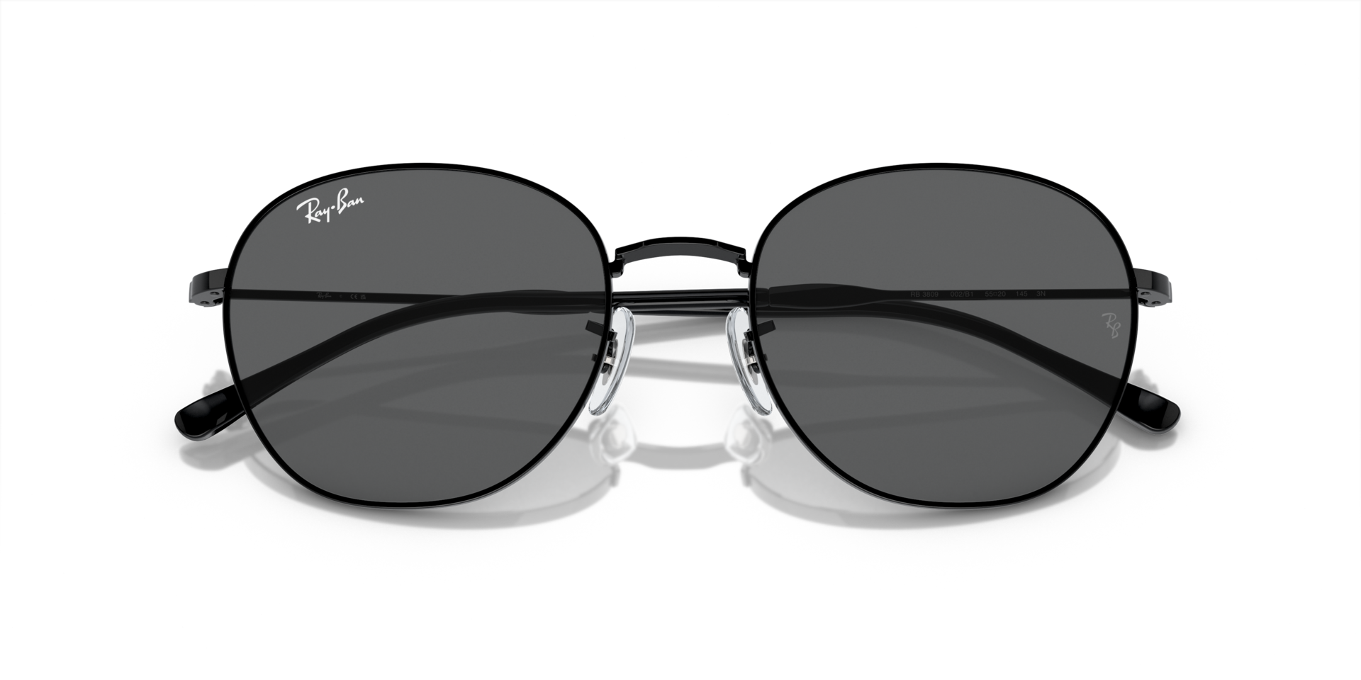 Ray-Ban メガネ ブラック 度あり ケース付き RB3809 Sunglasses in Black and Dark Grey (55-20) - RB3809 | Ray