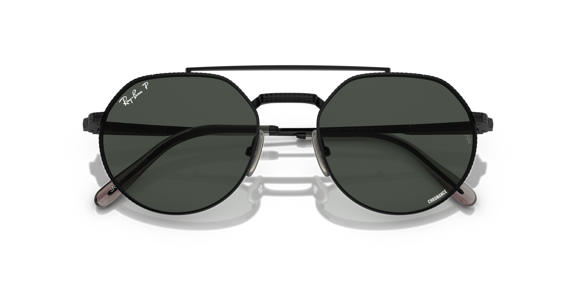 JACK II TITANIUM Polarized Sunglasses in Black and Dark Grey (53