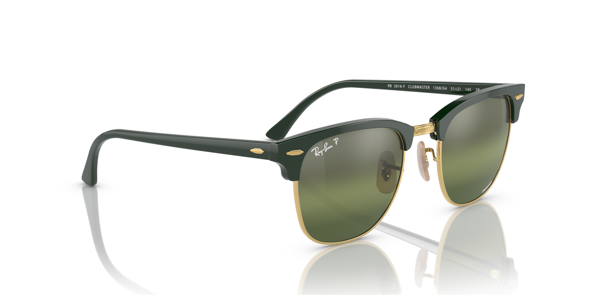 CLUBMASTER POLARIZED+ LENSES Polarized Sunglasses in Green On Gold