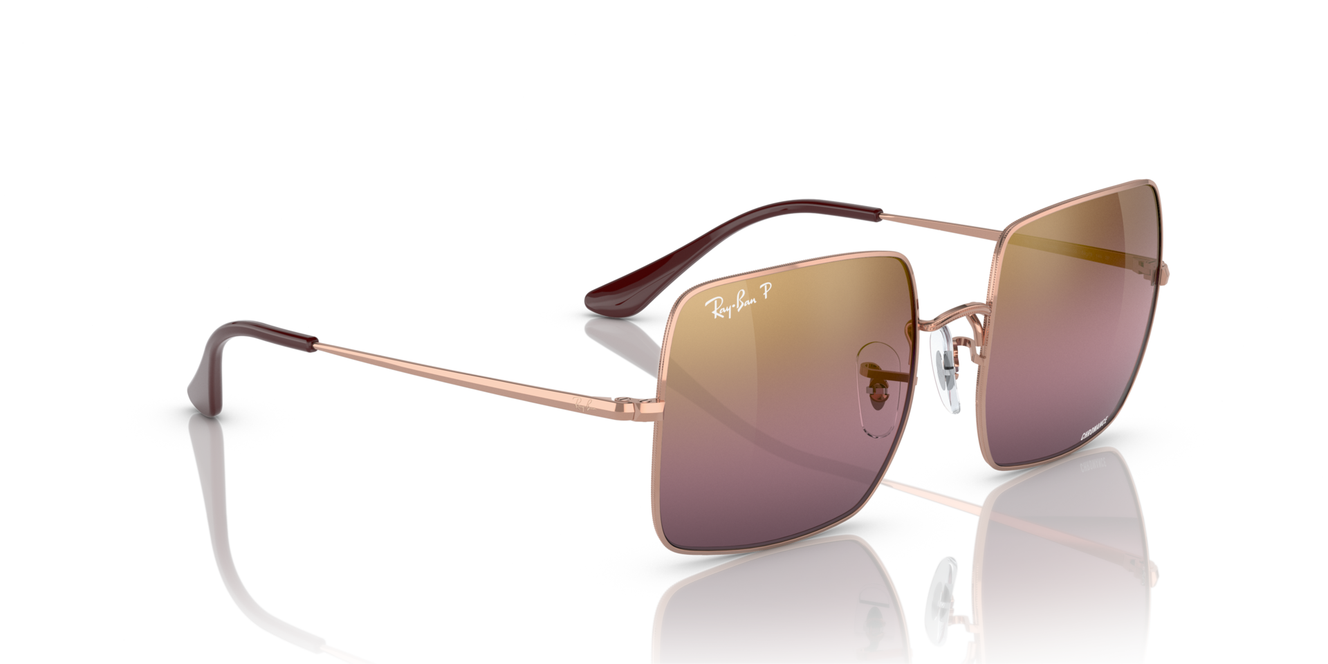 SQUARE 1971 POLARIZED+ LENSES Polarized Sunglasses in Rose Gold