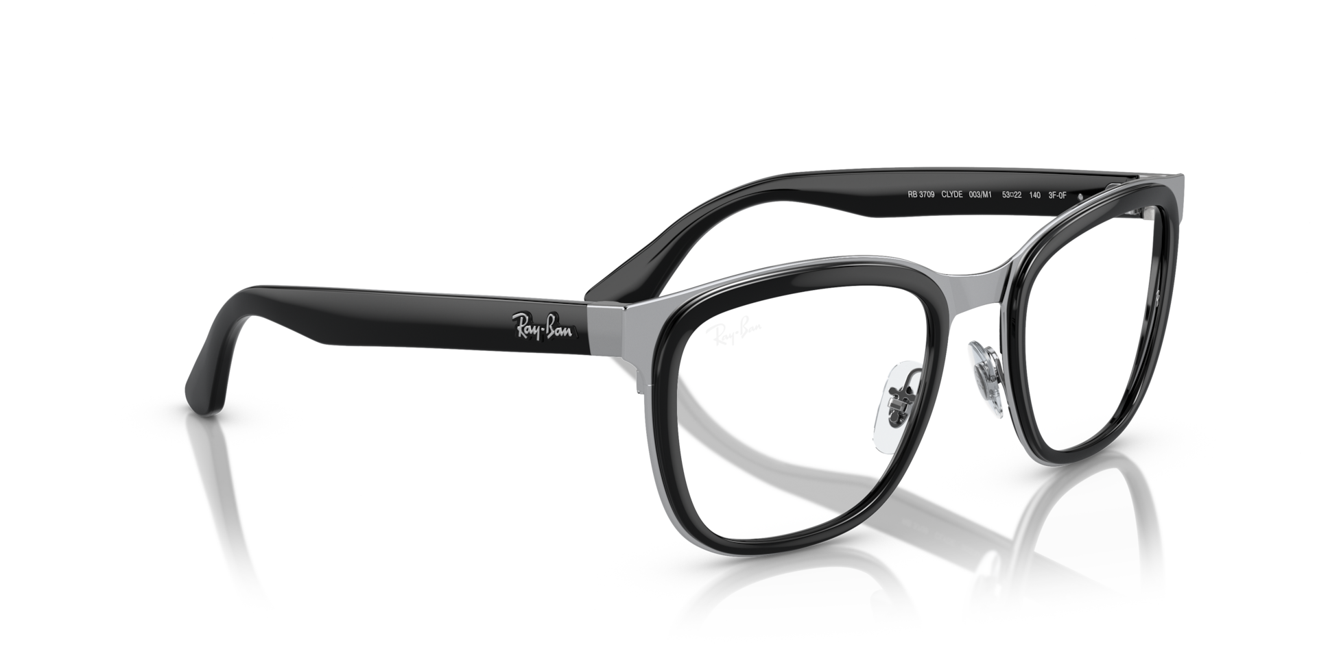 CLYDE TRANSITIONS® Sunglasses in Black On Silver and Clear/Green