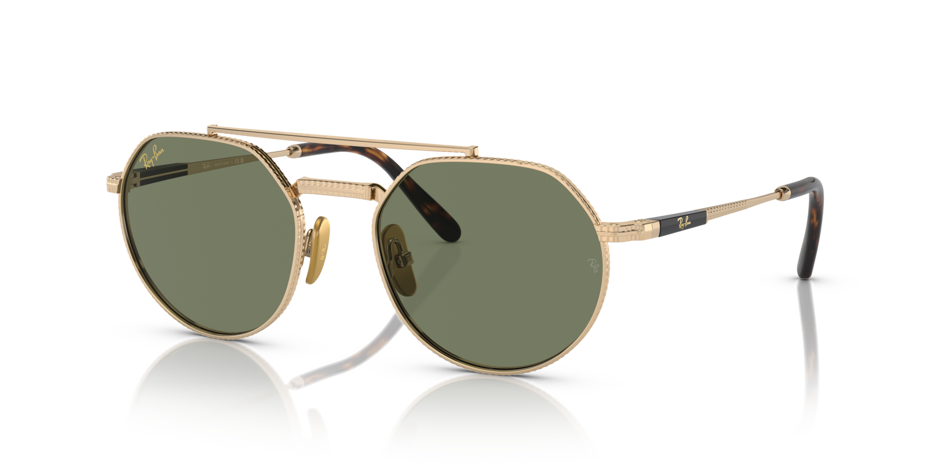 JACK II TITANIUM Sunglasses in Arista Gold and Green - RB8265
