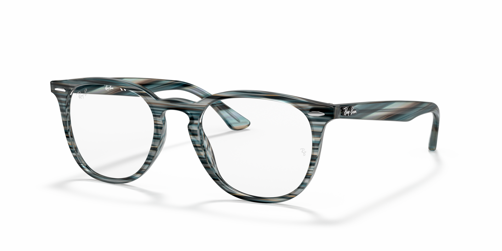 RB7159 OPTICS — Striped Blue Grey / Clear