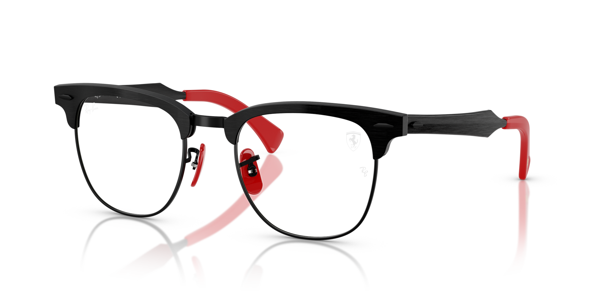 RB3807VM OPTICS SCUDERIA FERRARI COLLECTION — Brushed Black On Black / Clear