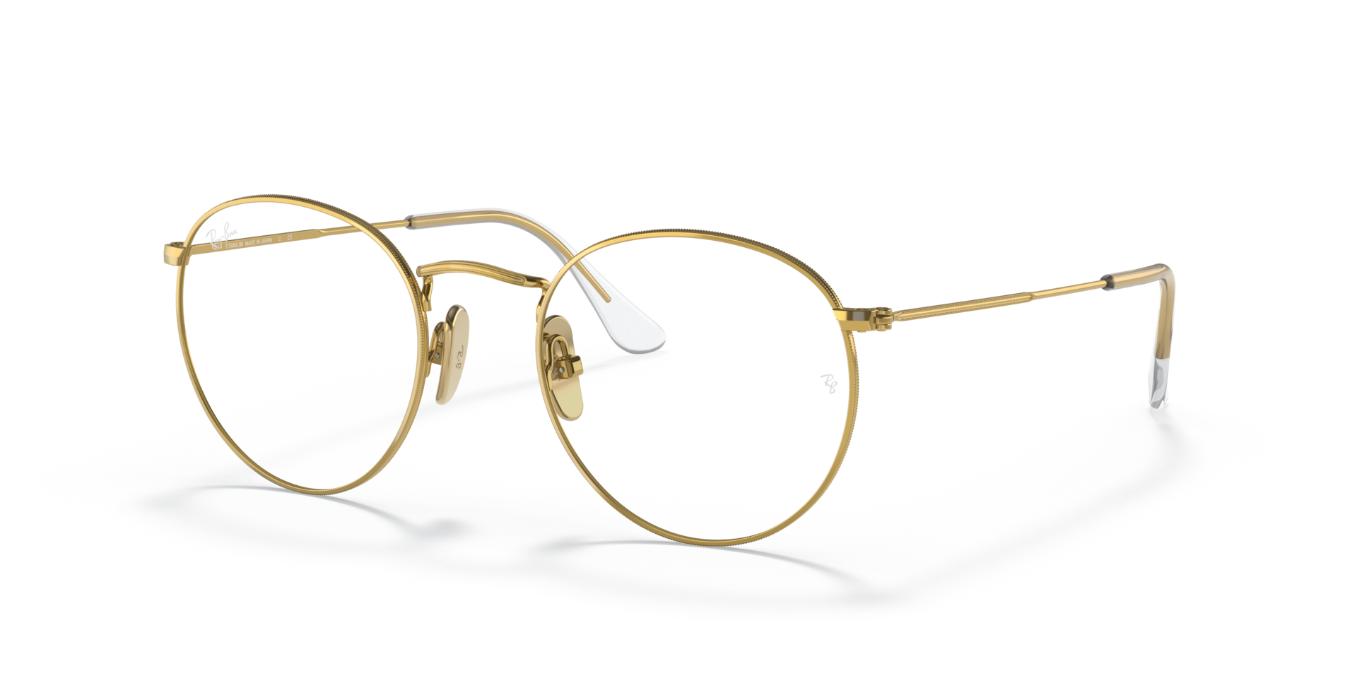 ROUND TITANIUM OPTICS — Gold / Clear