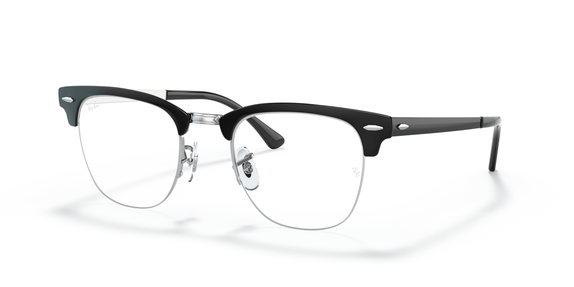 CLUBMASTER METAL OPTICS — Black On Silver / Clear