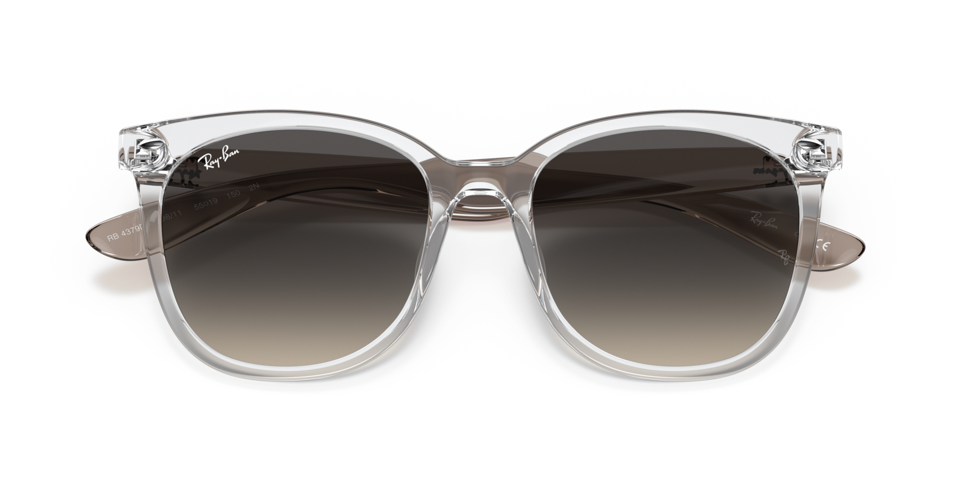 RB4379D Sunglasses in Transparent and Grey Gradient (55-19
