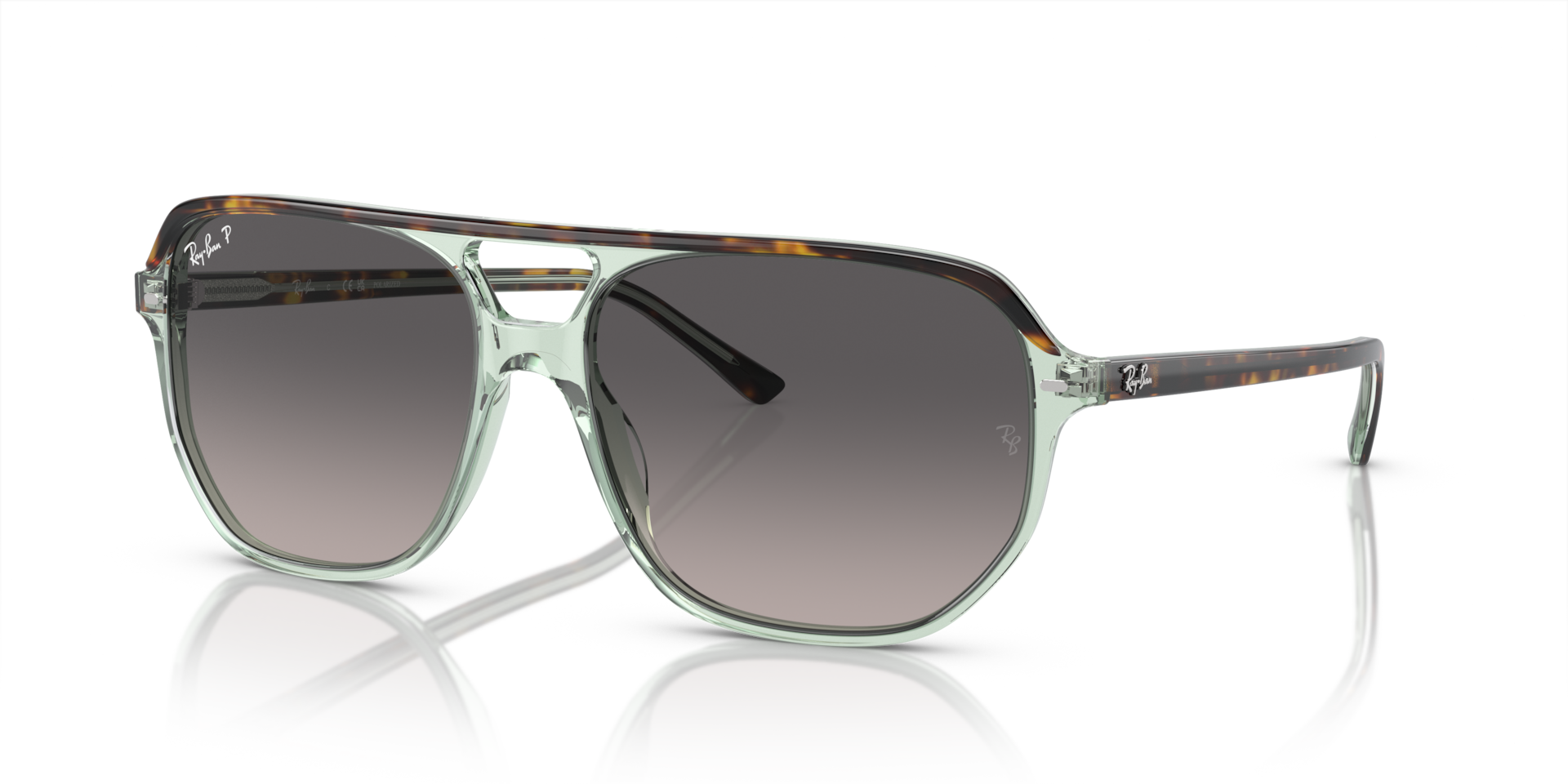 BILL ONE: Havana On Transparent Green / Grey Polarized