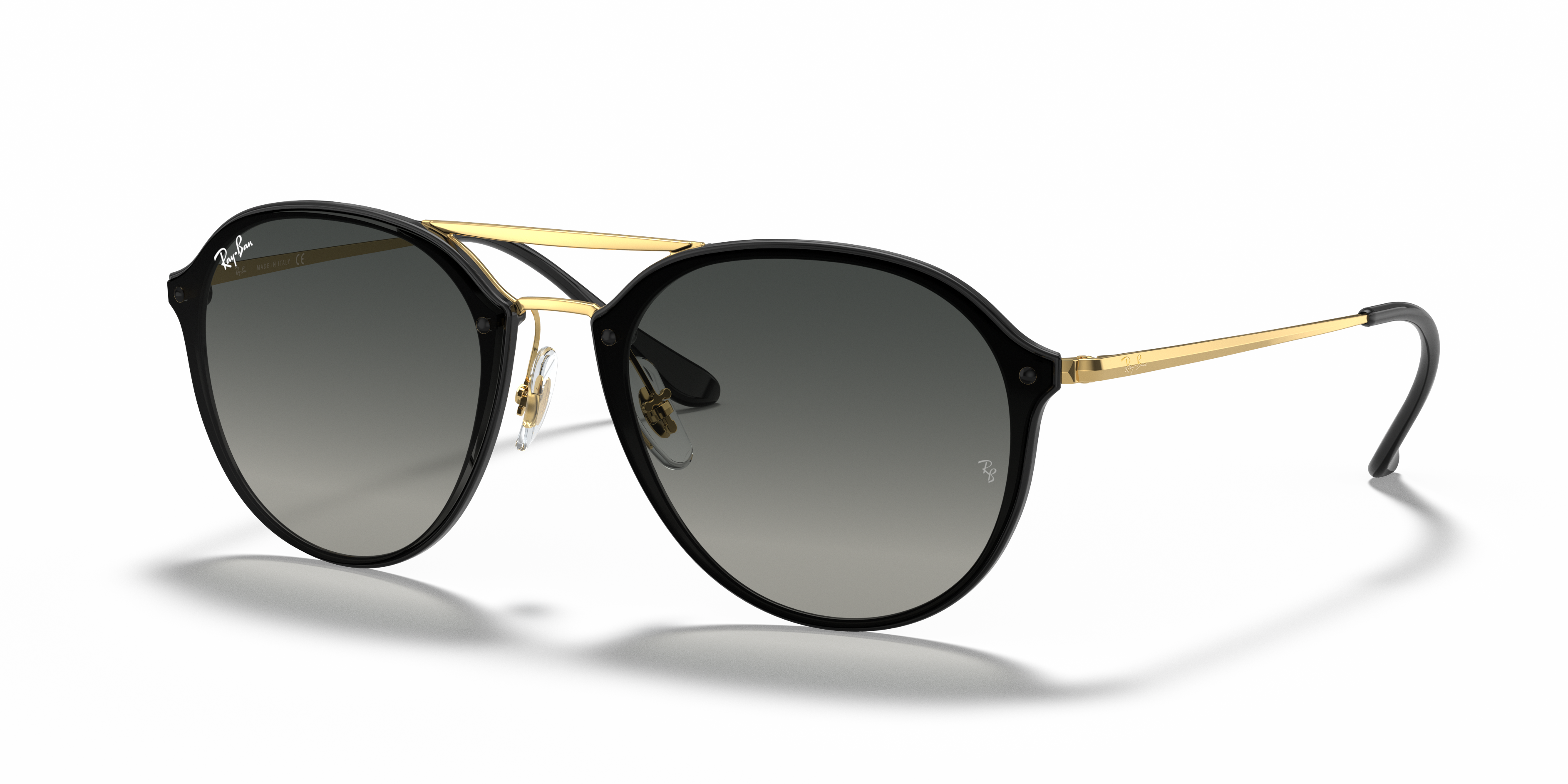 BLAZE DOUBLE BRIDGE Sunglasses in Black and Grey Gradient (61-14