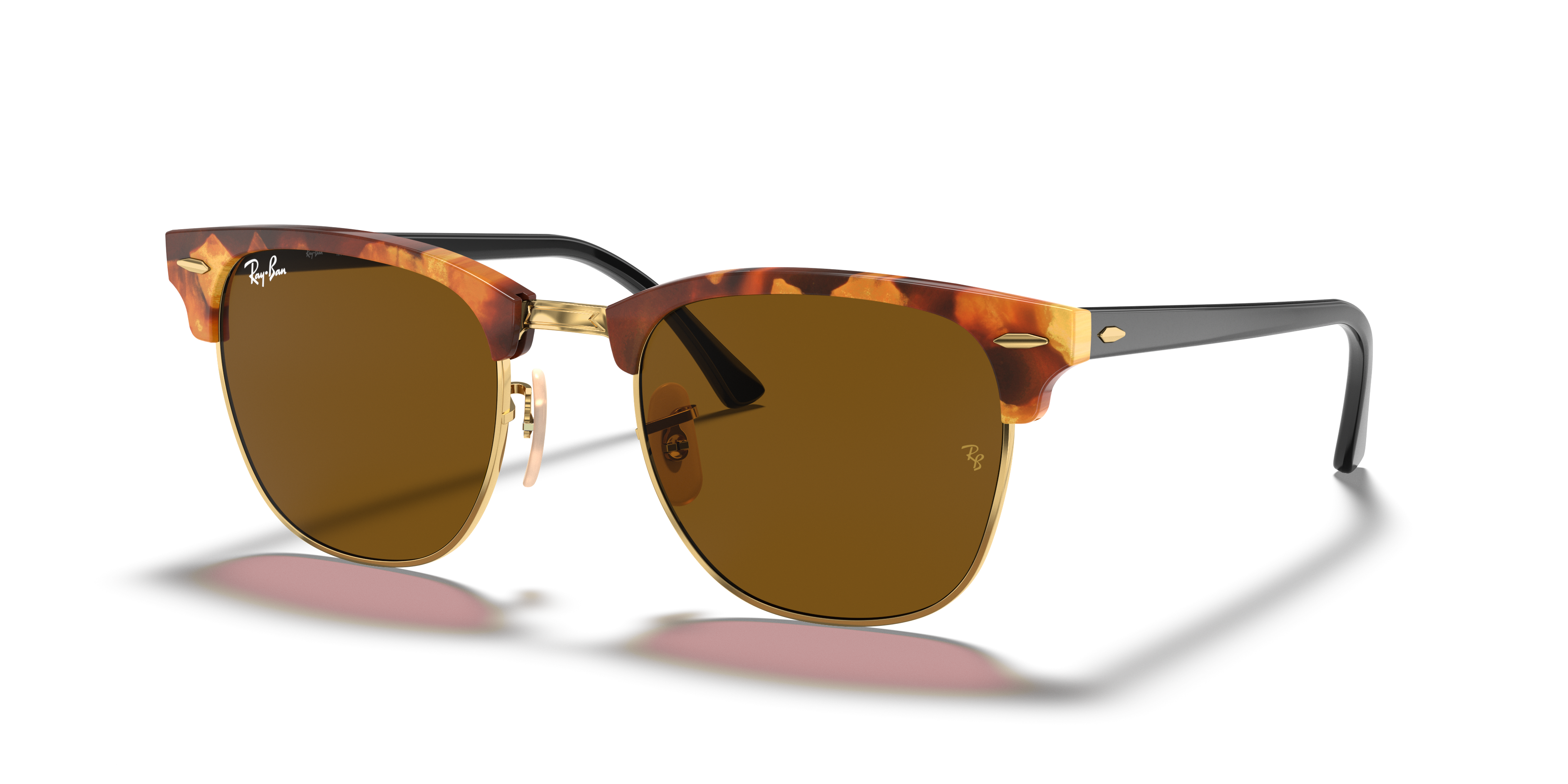 CLUBMASTER FLECK Sunglasses in Brown Havana and B-15 Brown (49-21