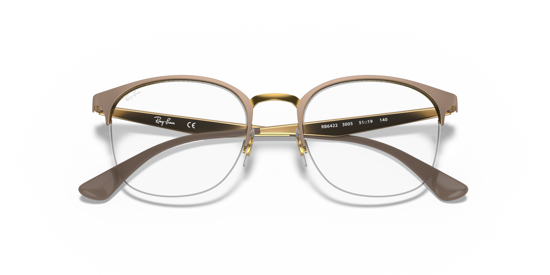 RB6422 OPTICS Polarized Eyeglasses with Beige and Clear (49-19