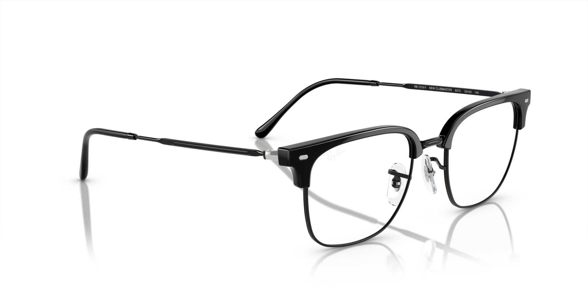 NEW CLUBMASTER OPTICS Eyeglasses with Black On Black and Clear (53