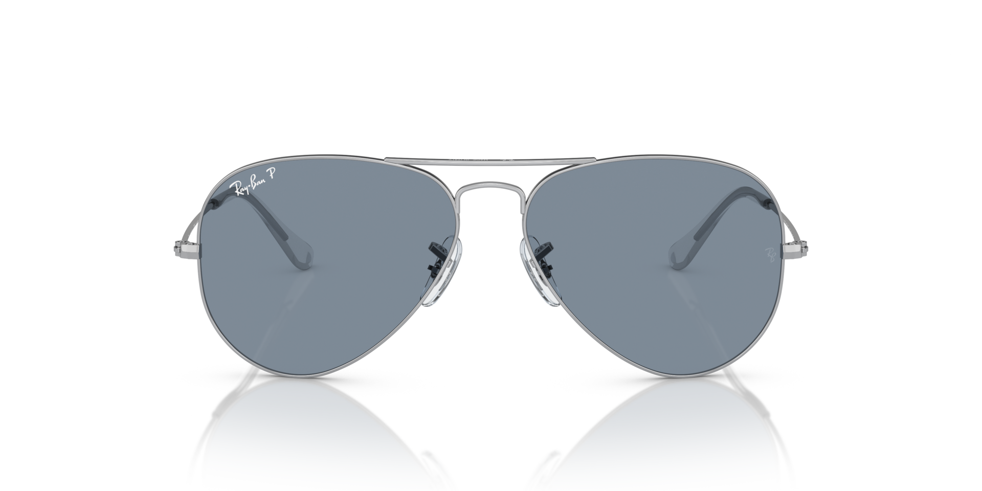 AVIATOR CLASSIC Polarized Sunglasses in Silver and Blue Polarized