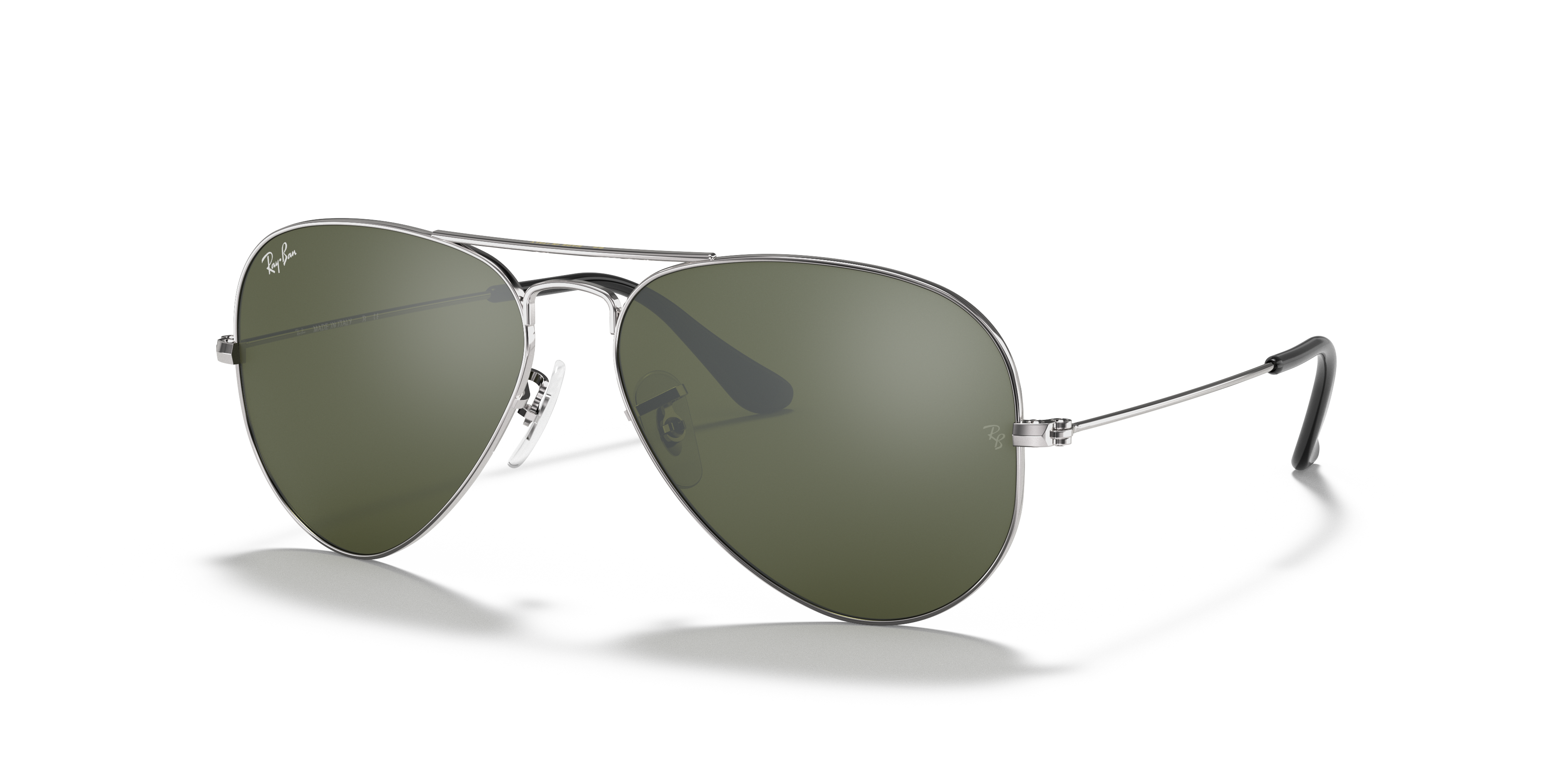 Aviator Mirror Sunglasses in Polished Silver and Grey (62-14) - RB3025 ...