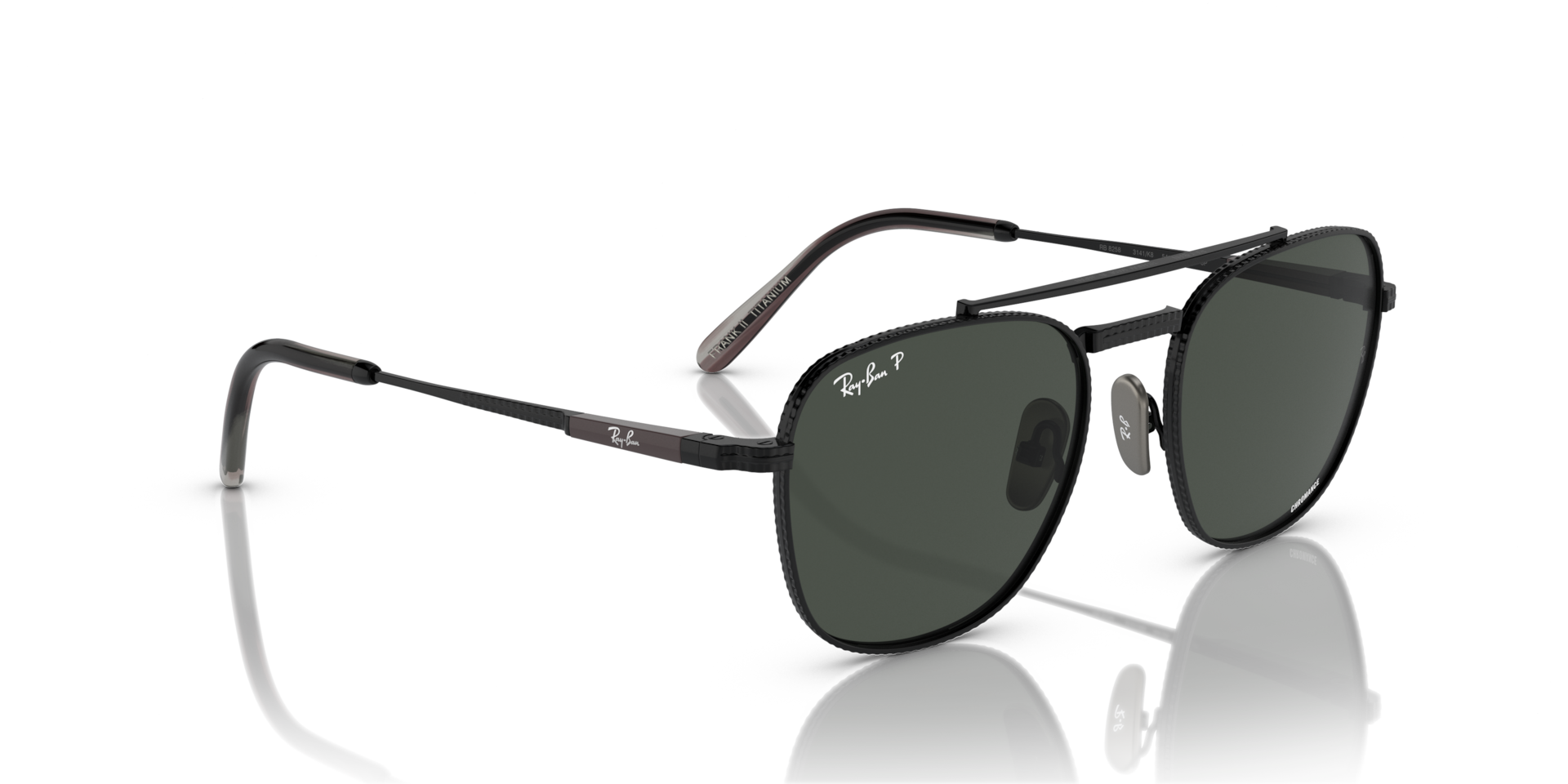 FRANK II TITANIUM Polarized Sunglasses in Black and Dark Grey (54