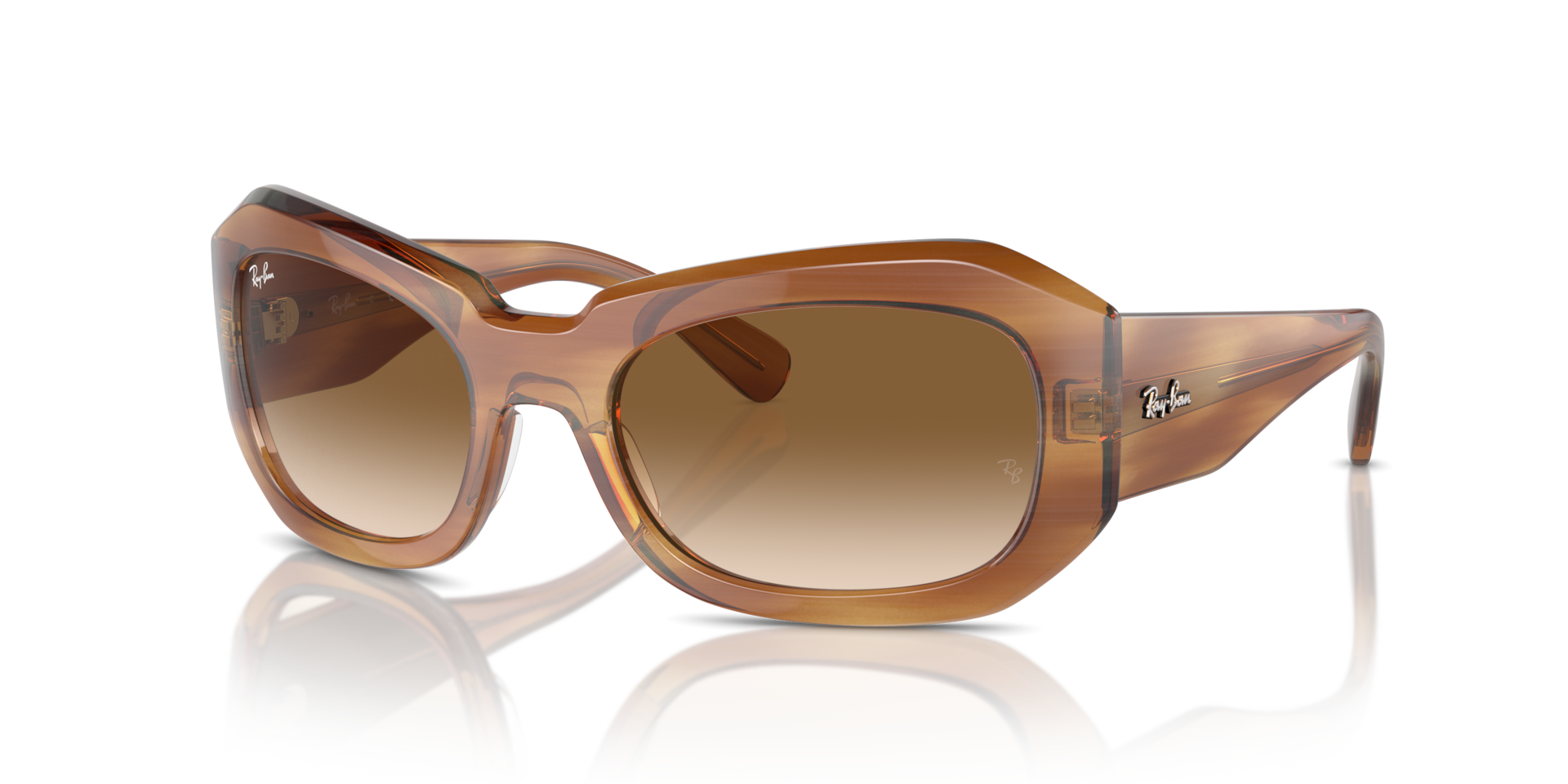 BEATE — Striped Brown / Clear & Brown