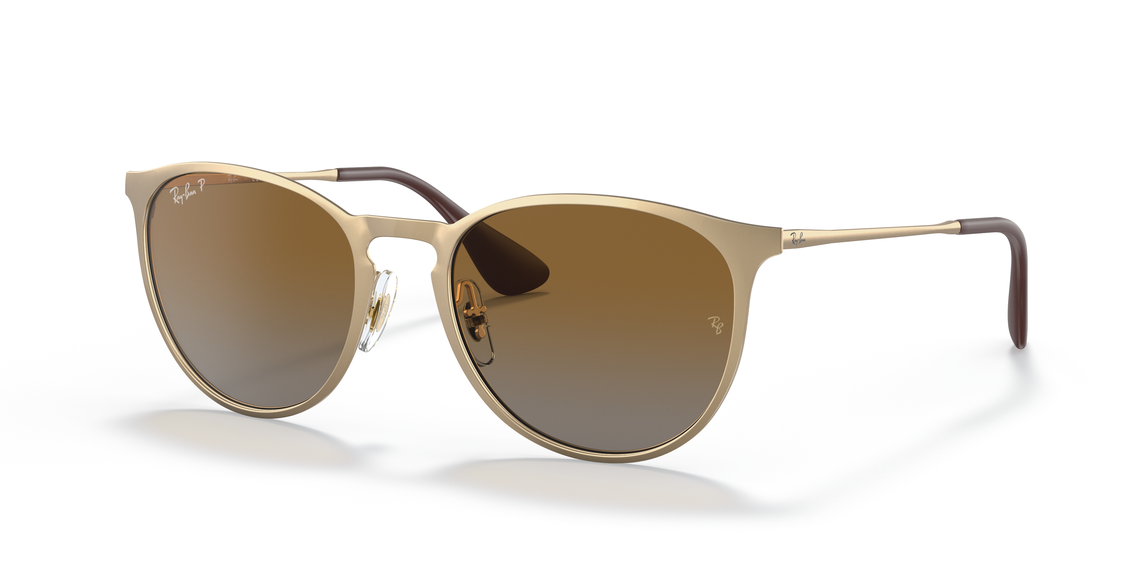 ERIKA METAL Polarized Sunglasses in Gold and Brown Polarized (54