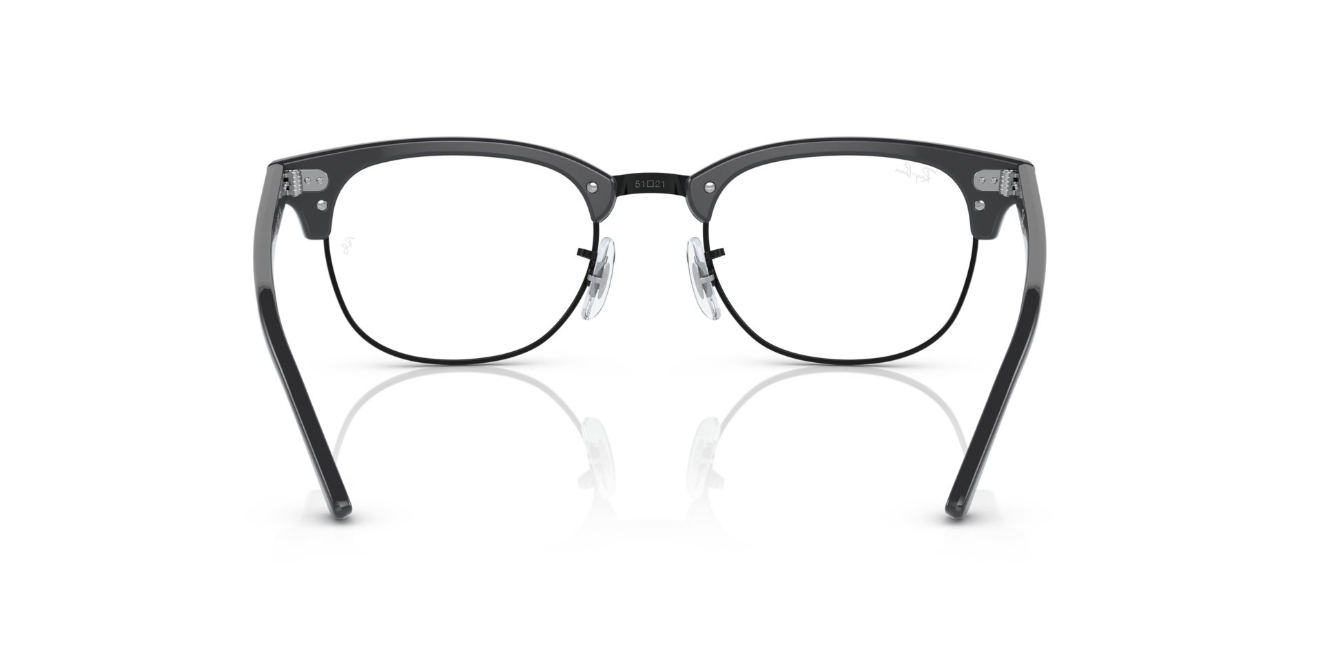 CLUBMASTER OPTICS Eyeglasses with Grey On Black and Demo Lens (51