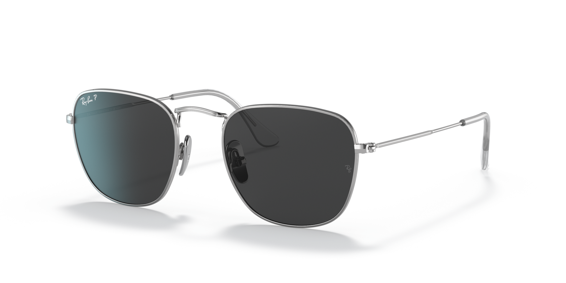 Ray•Ban サングラス TITANIUM FRANK TITANIUM Polarized Sunglasses in Silver and Black Polarized