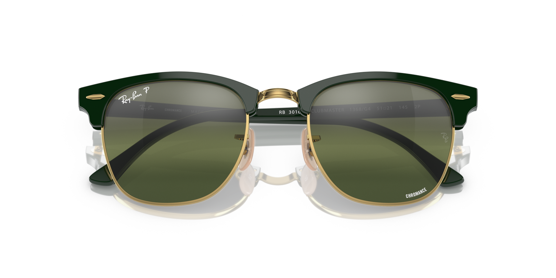 CLUBMASTER POLARIZED+ LENSES Polarized Sunglasses in Green On Gold