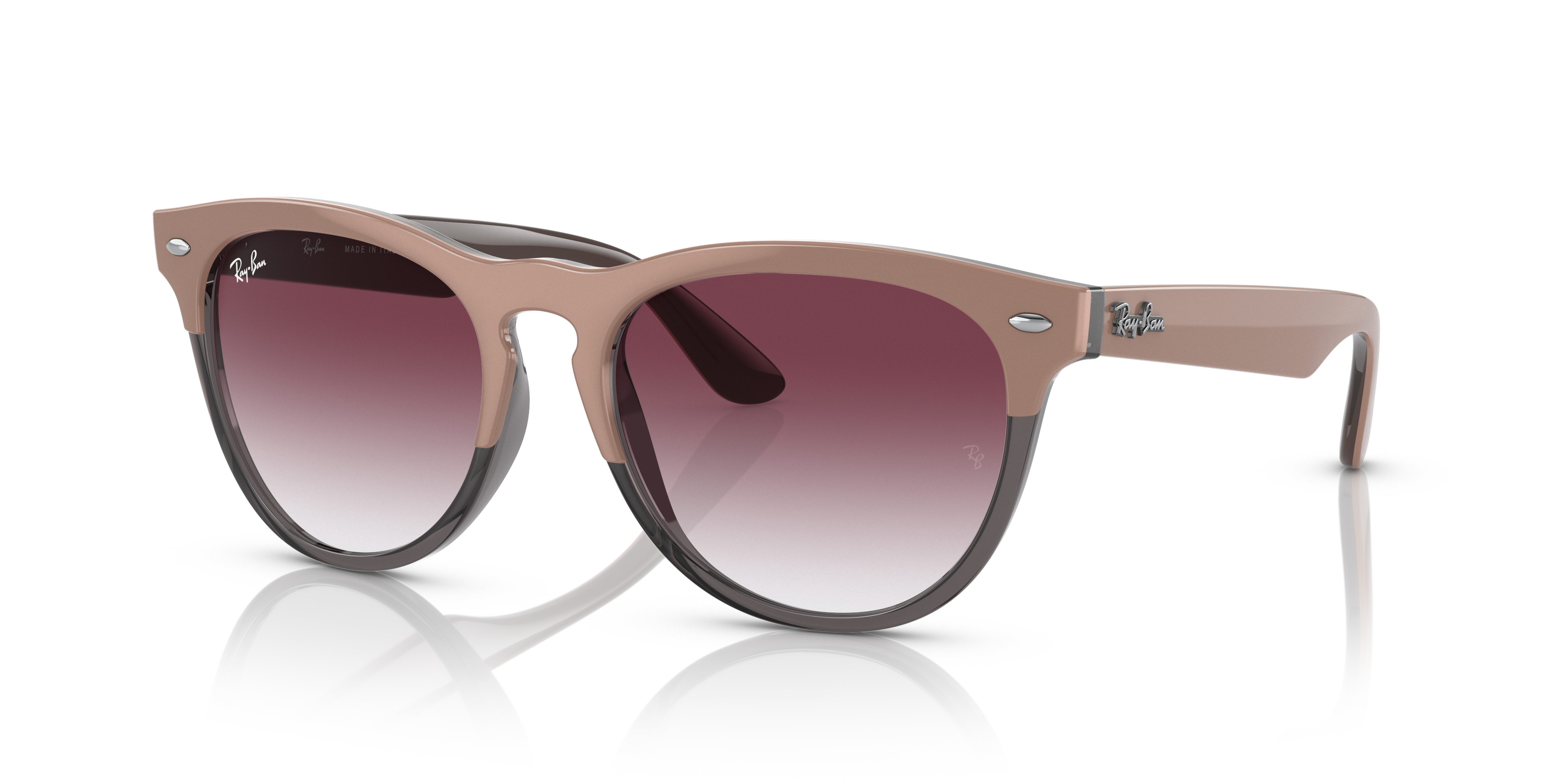 IRIS Sunglasses in Beige On Transparent Grey and Violet (54-18