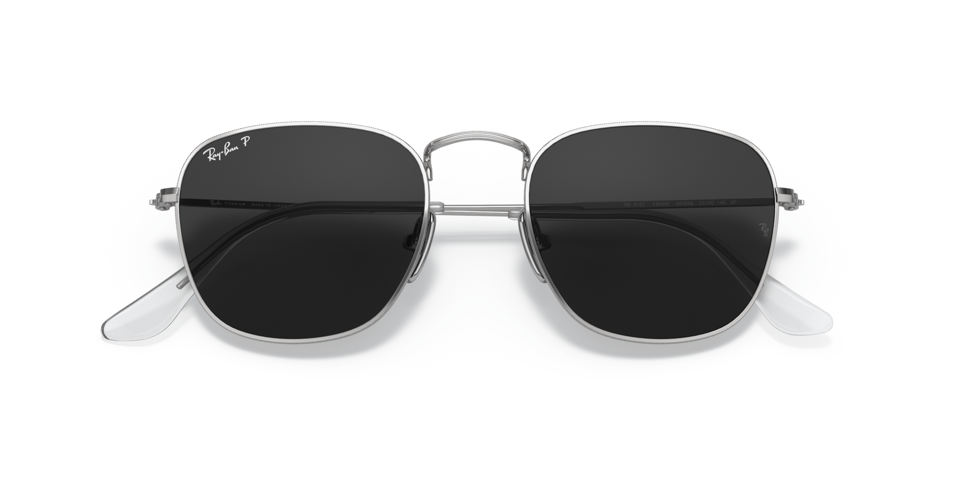 Óculos de Sol FRANK TITANIUM em Prata e Preto polarizado - RB8157