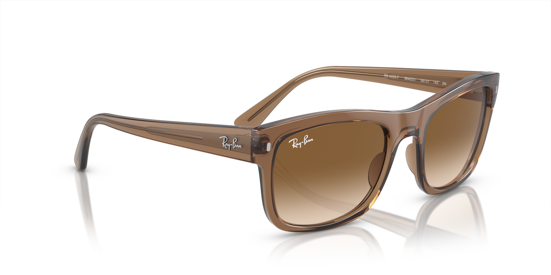小物 RayBan RB4428F 6675/71 56-21 RB4428 Sunglasses in Transparent Light Brown and Clear/Brown (56