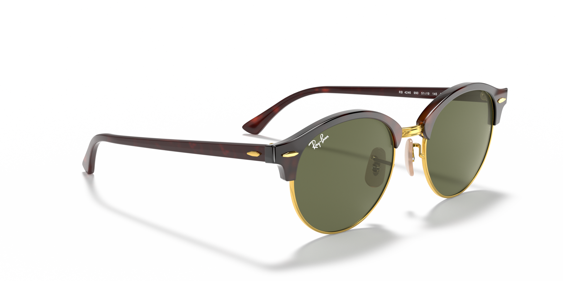 CLUBROUND CLASSIC Sunglasses in Red Havana and G-15 Green (51-19