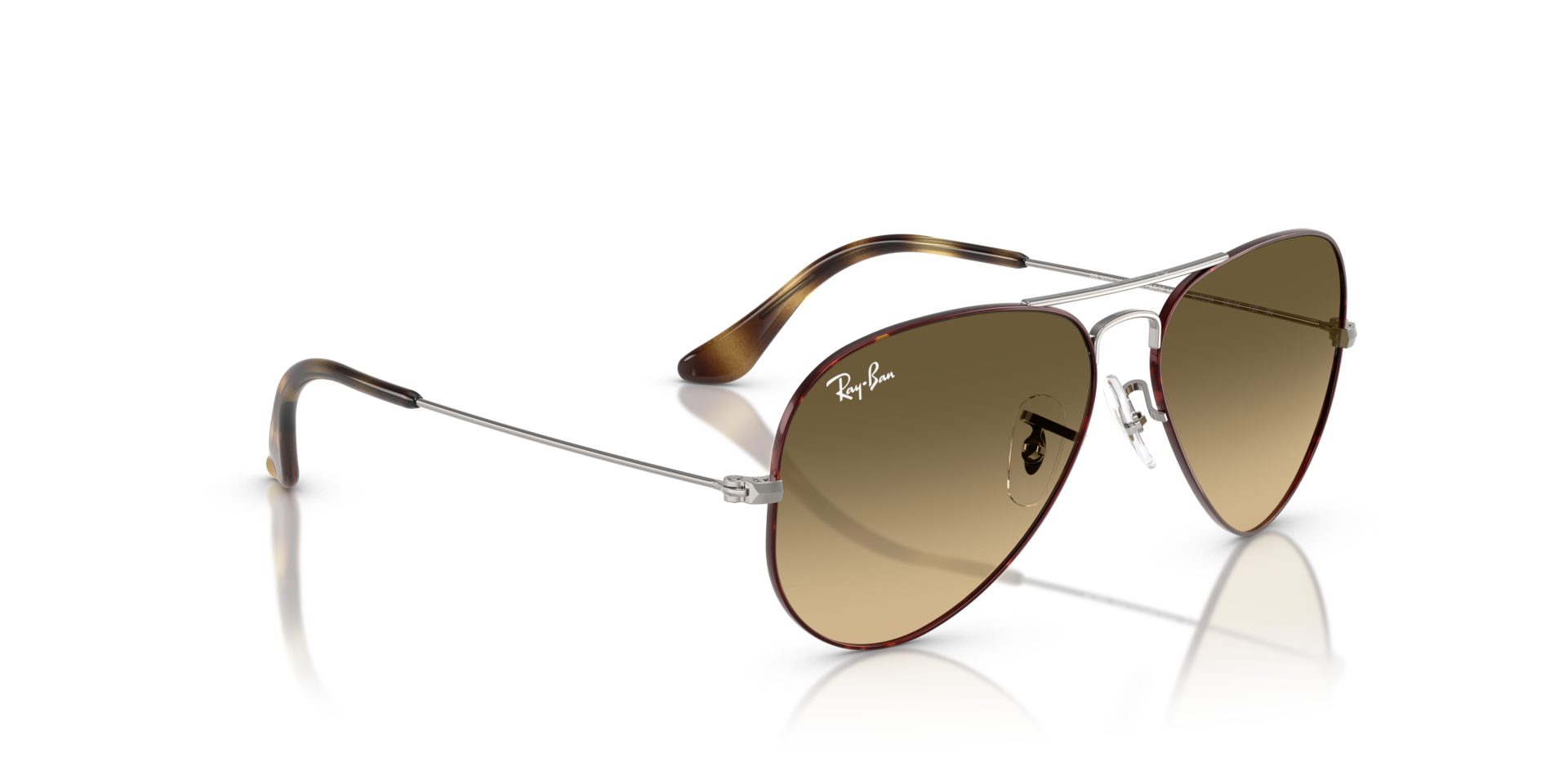 AVIATOR LARGE METAL Sunglasses in Havana On Gunmetal and Brown