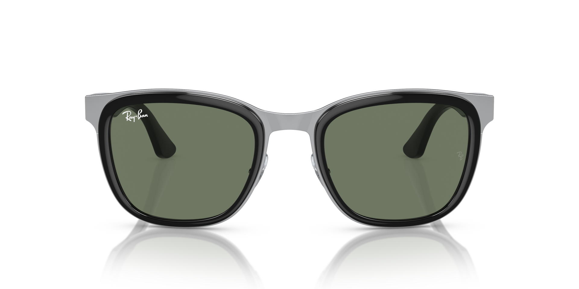 Ray-Ban RB3709 Clyde Transitions調光レンズ CLYDE TRANSITIONS® Sunglasses in Black On Silver and Clear/Green