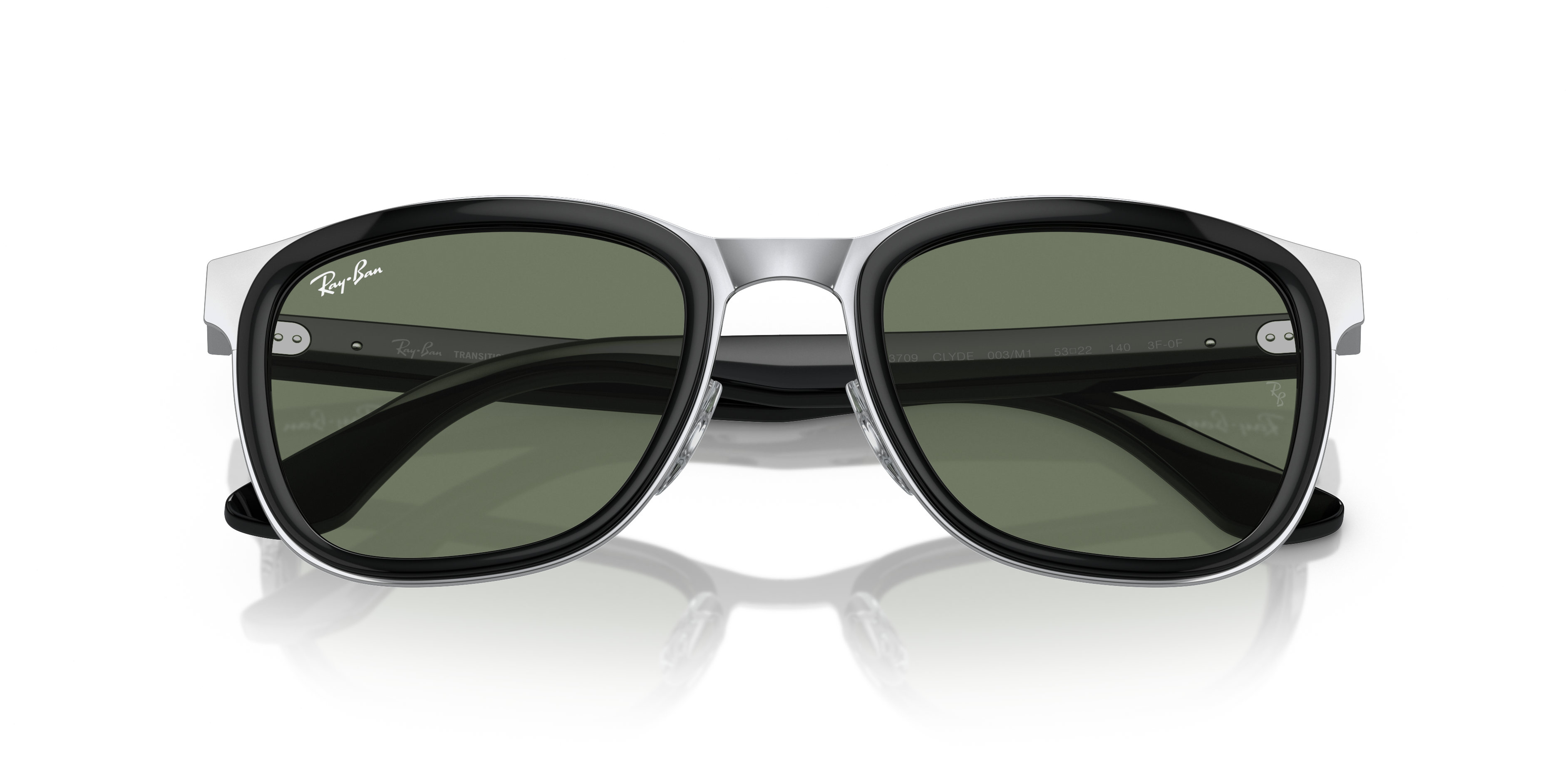 Óculos de Sol CLYDE TRANSITIONS® em Preto sobre Prata e