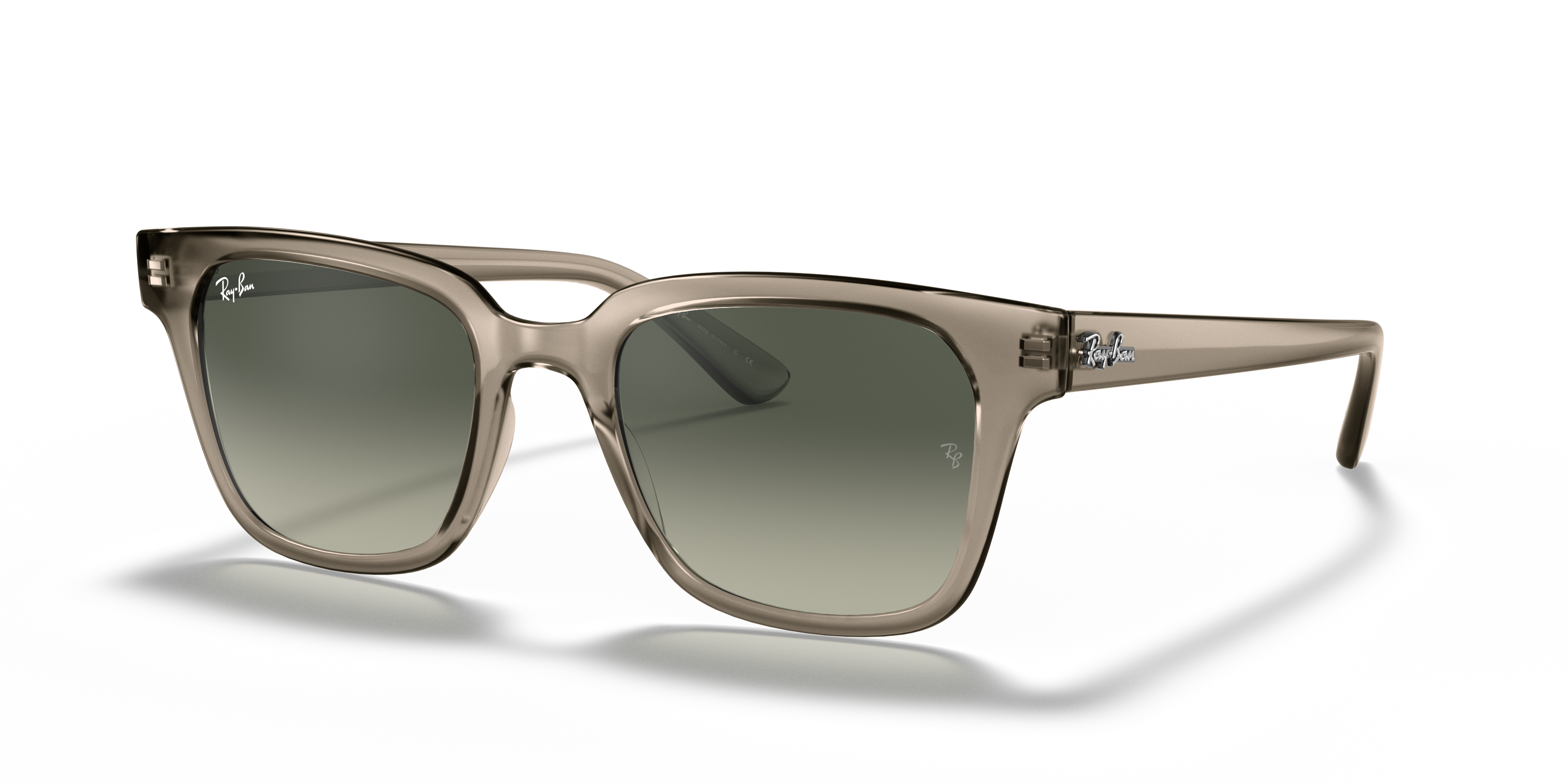 Ray-Ban RB4323 クリア フレーム ウェリントン サングラス 眼鏡 RB4323 Sunglasses in Transparent Grey and Grey Gradient - RB4323