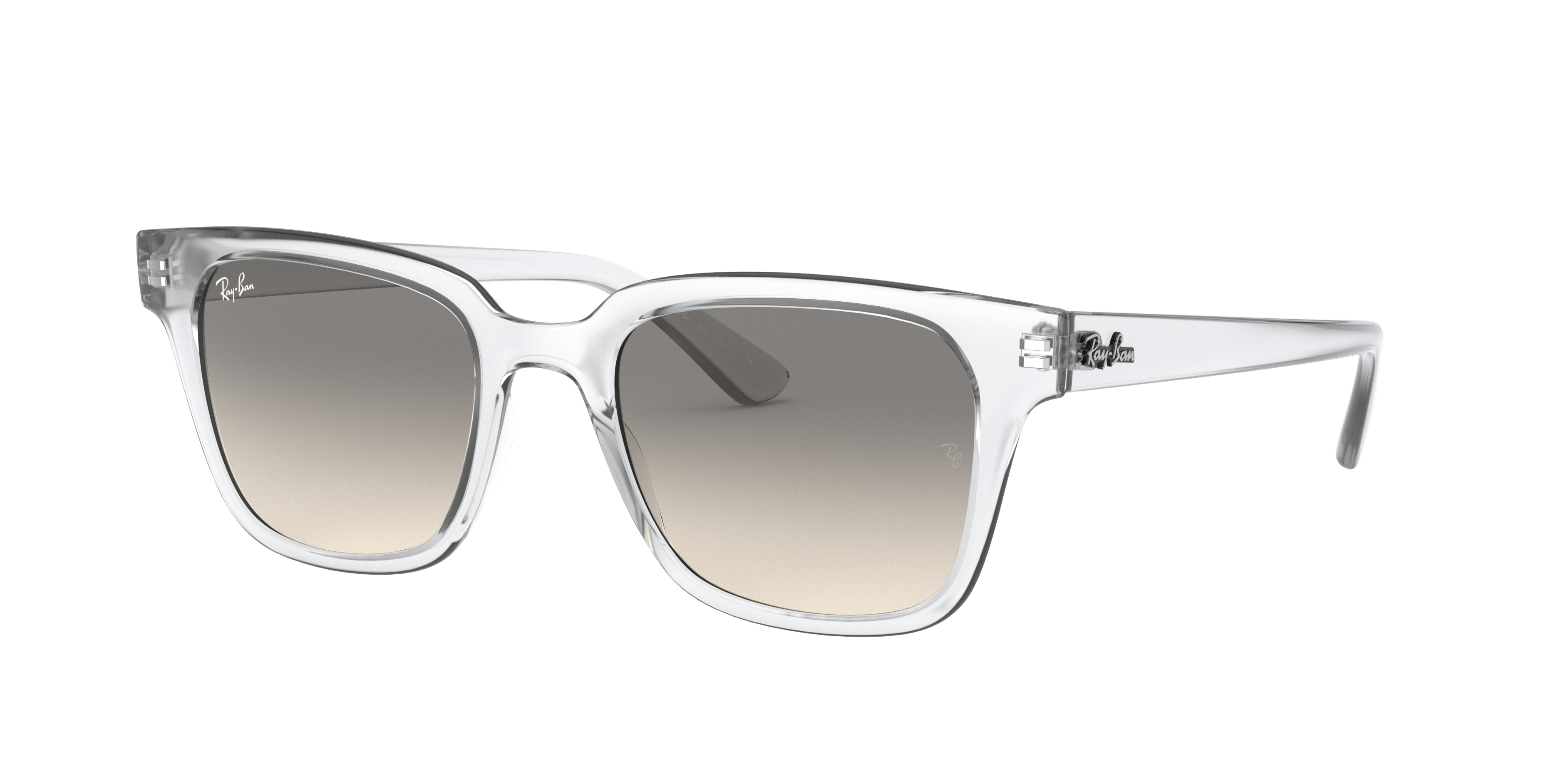Ray-Ban RB4323 クリア フレーム ウェリントン サングラス 眼鏡 RB4323 Sunglasses in Transparent and Light Grey Gradient - RB4323