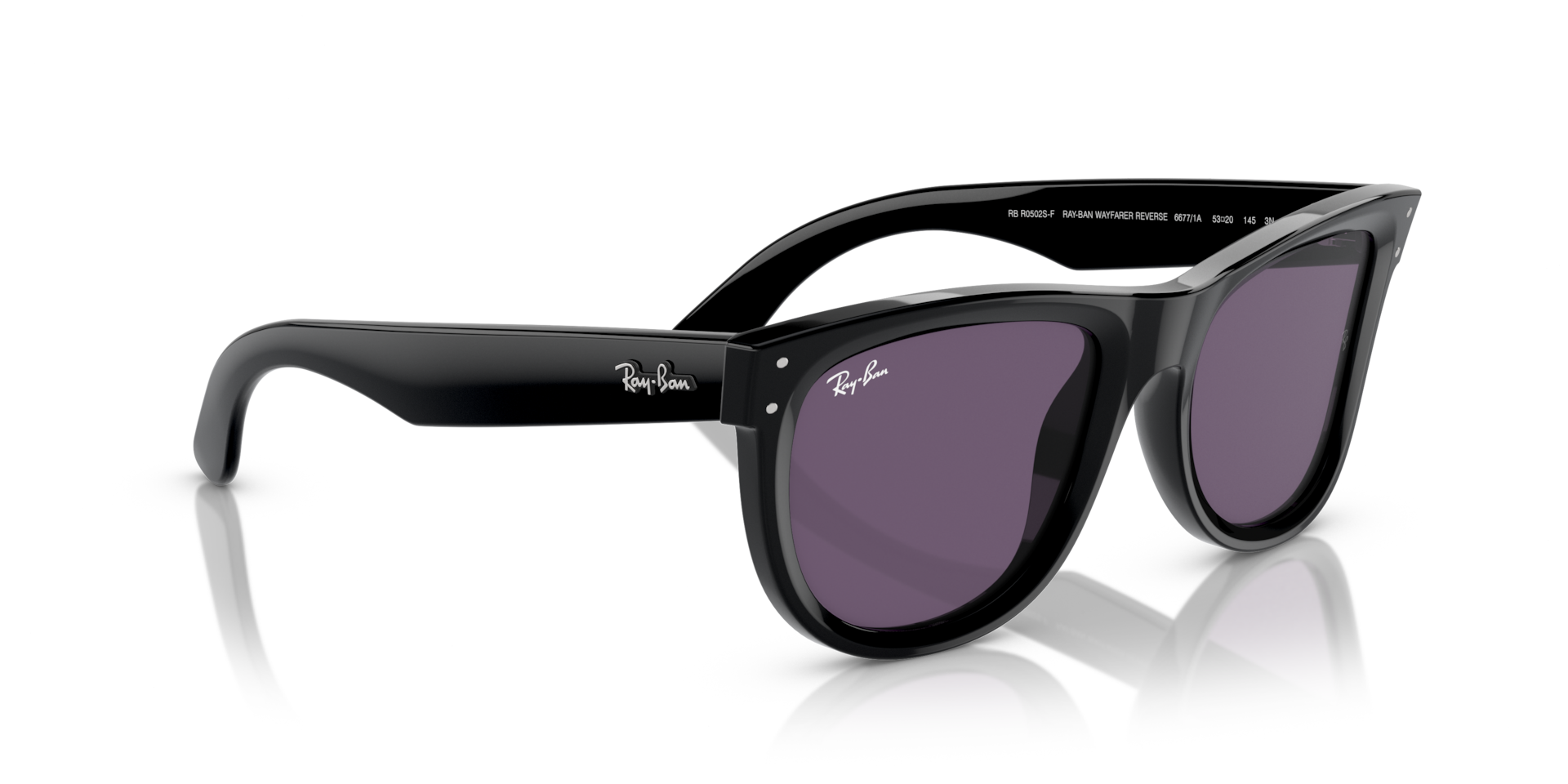 WAYFARER REVERSE Sunglasses in Black and Violet (53-20