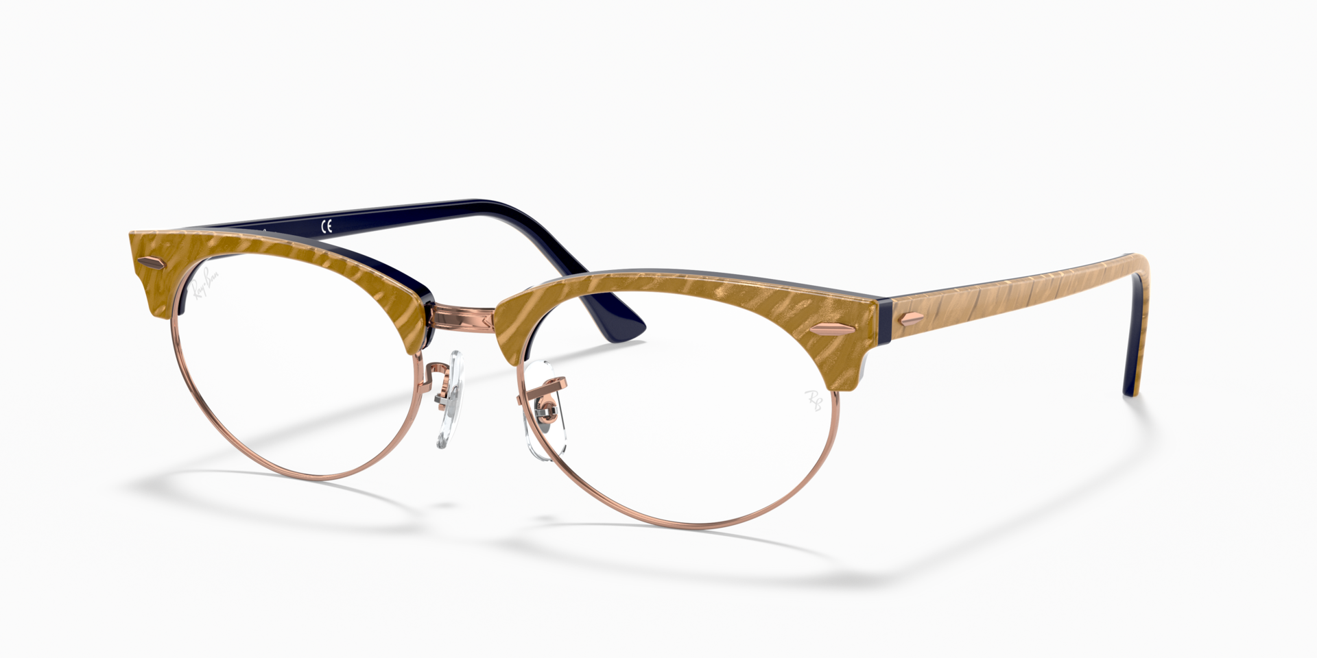 CLUBMASTER OVAL OPTICS — Beige / Clear